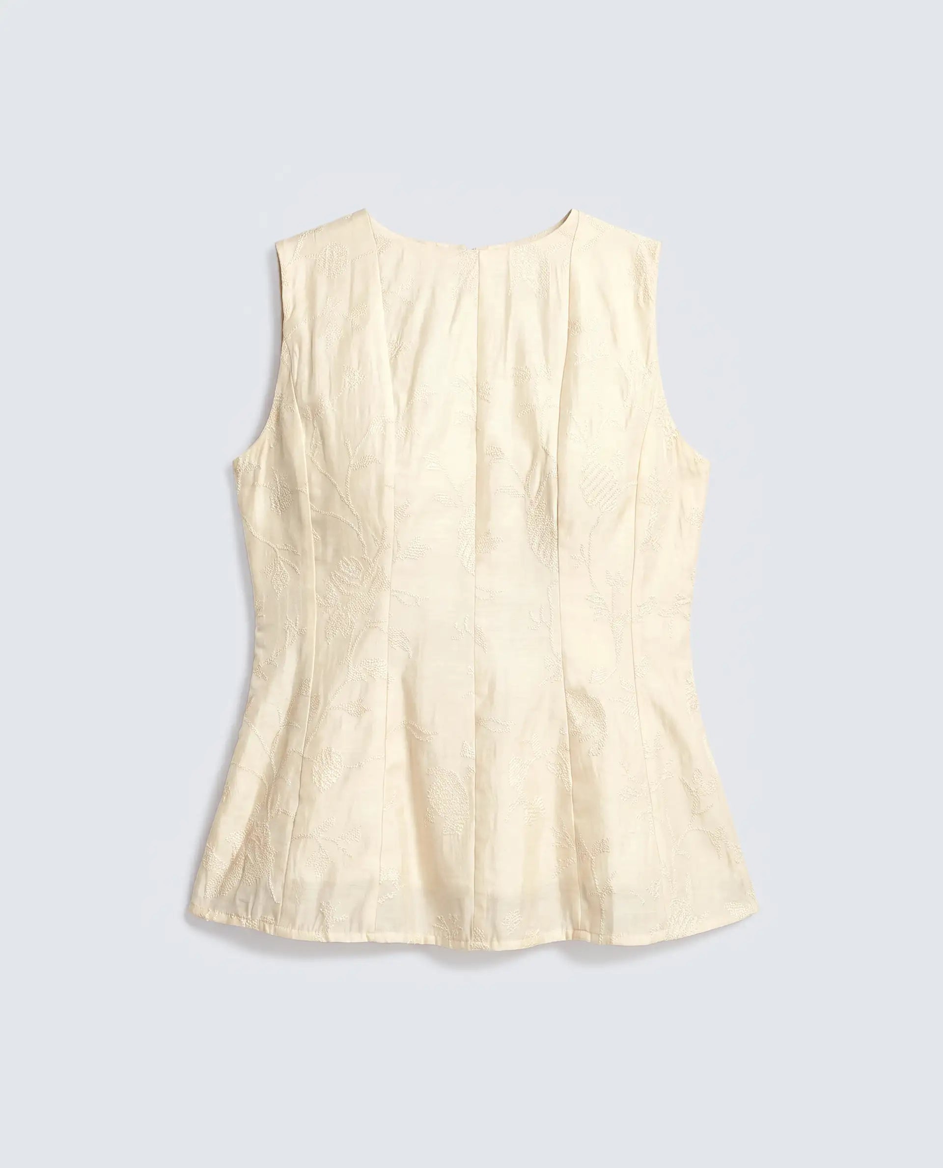 Rareism Women's Tish Pastel Beige Viscose Button And Zip Fit And Flare Plain Top