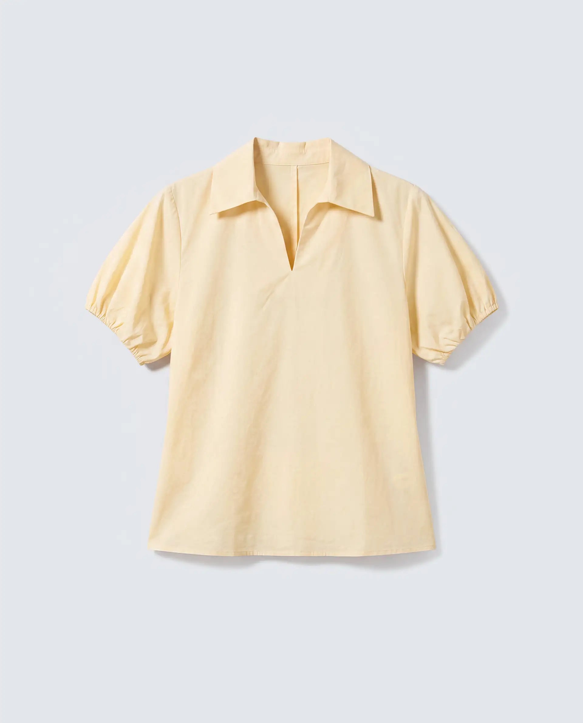 Rareism Women's Valet Yellow Cotton Half Sleeve Jonny Collar Regular Top