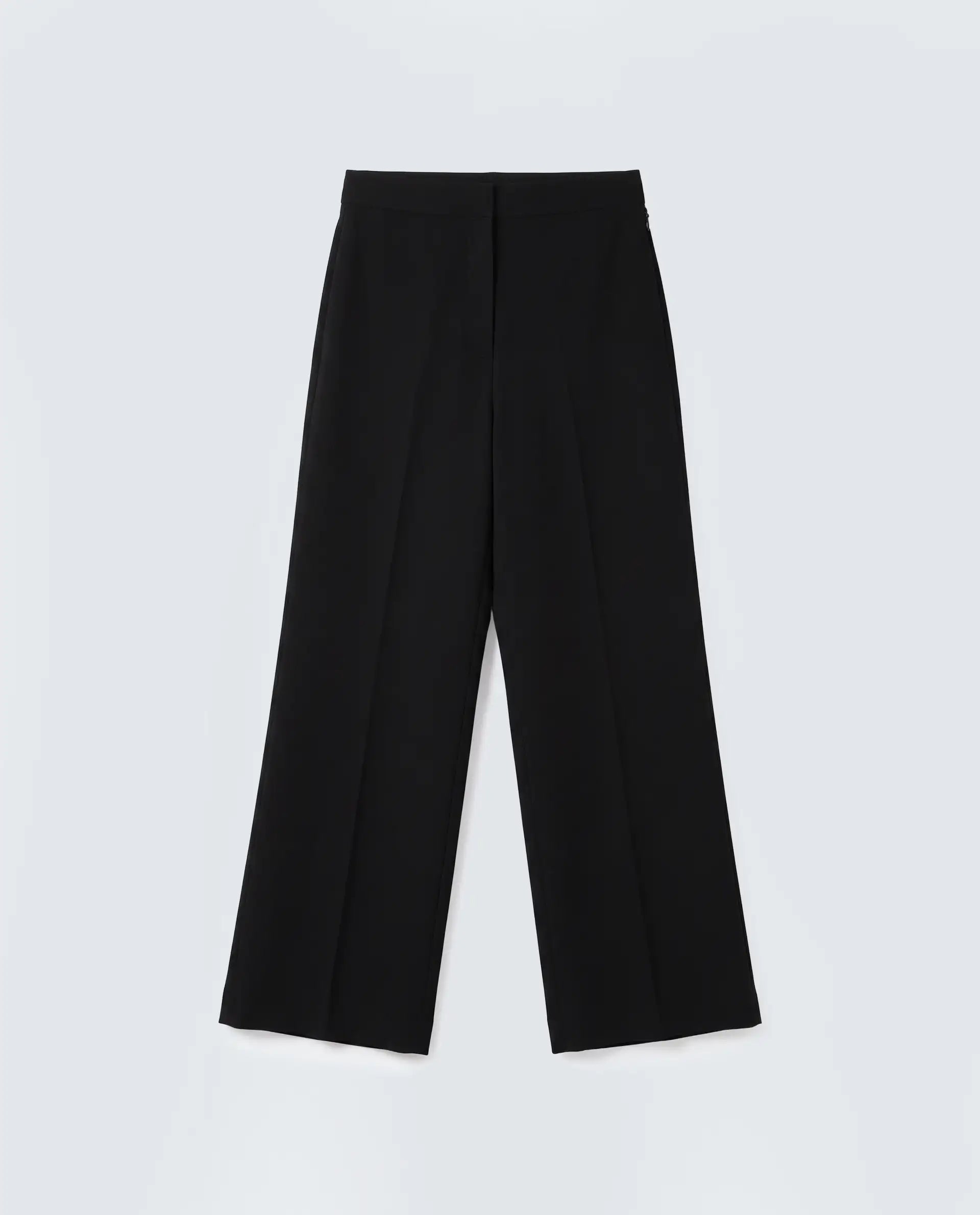 Rareism Women's Widy Black Viscose Wide Plain Trouser