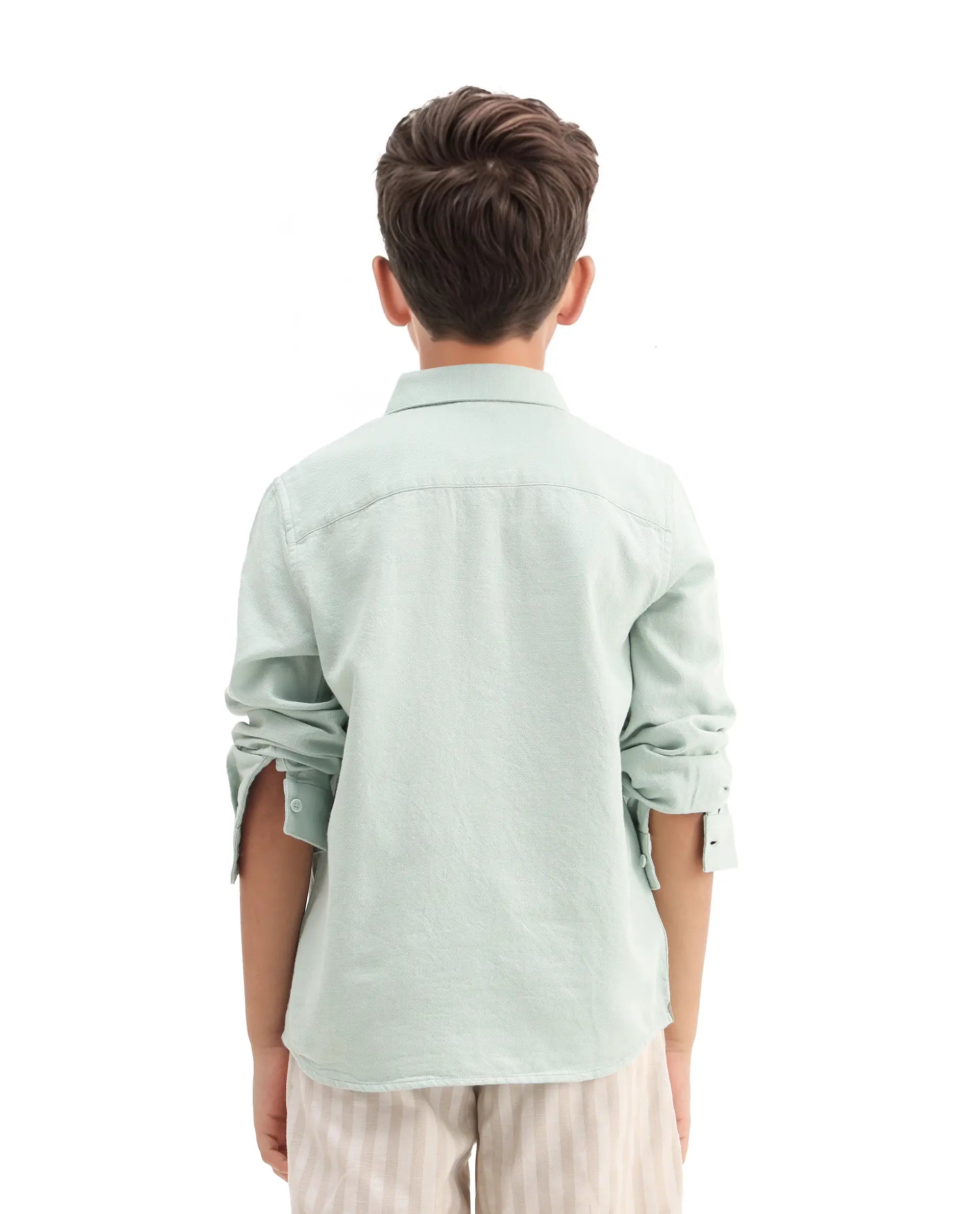 Rare Ones Kids Hart Blue Cotton Solid Button Closure Boxy Fit Shirt