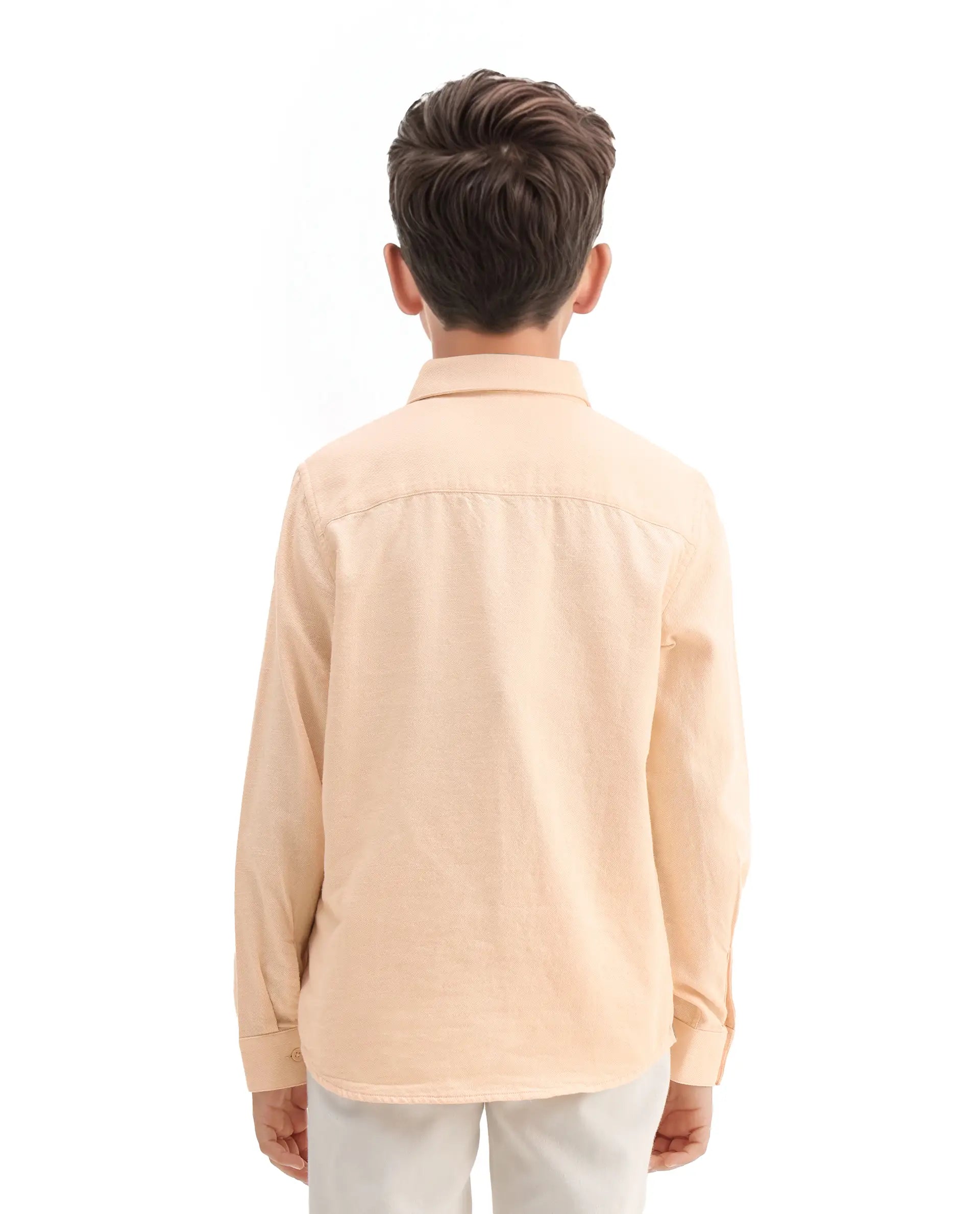 Rare Ones Kids Hart Yellow Cotton Solid Button Closure Boxy Fit Shirt