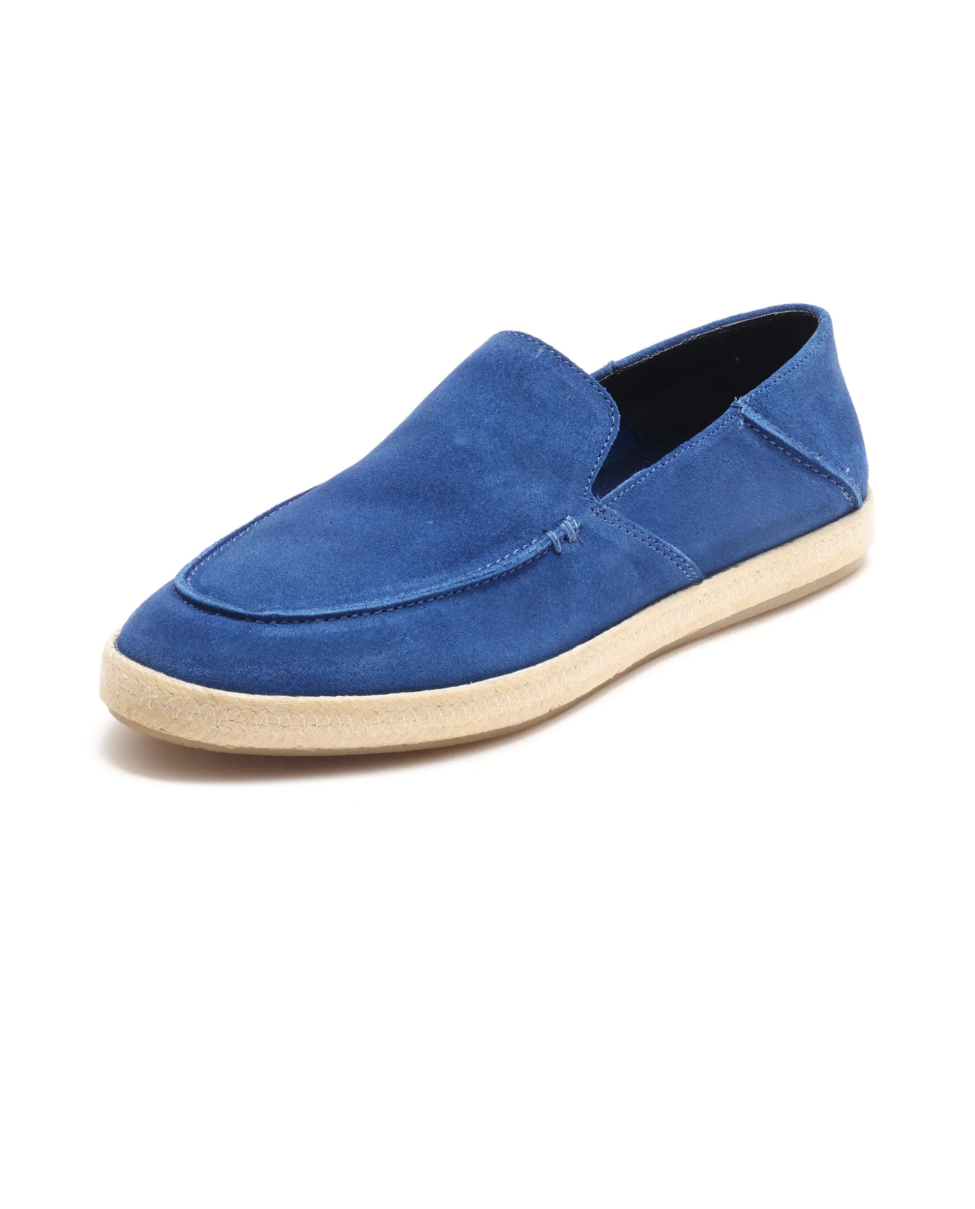Rare Rabbit Men Havana Ink Blue Suede Leather Slip-On Closure Shoes