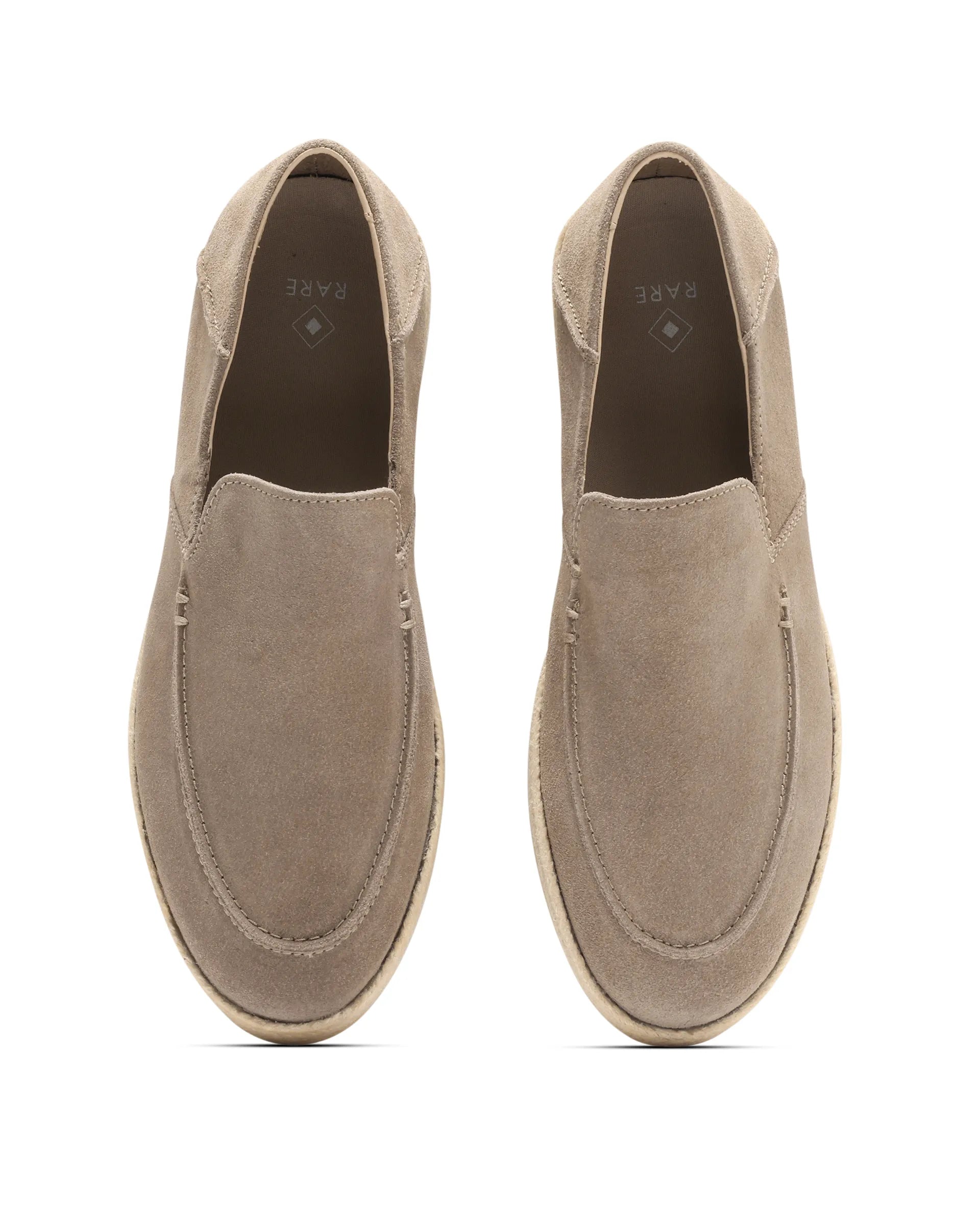 Rare Rabbit Men Havana Lite Fawn Suede Leather Slip-On Closure Shoes