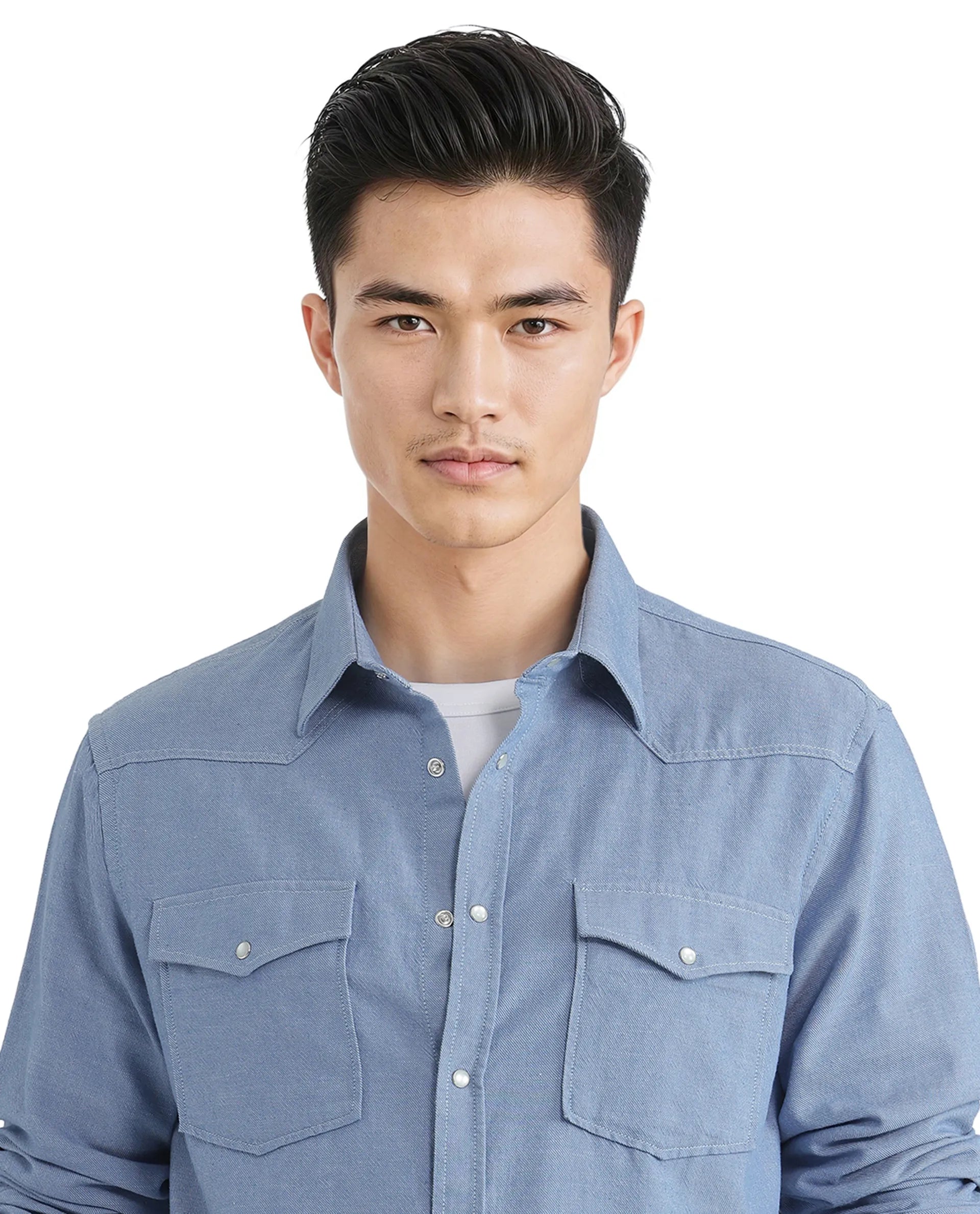 Rare Rabbit Men Haxlr Blue Cotton Lyocell Blend Fabric Full Sleeve Regular Collared Button Closure Plain Twill Shirt