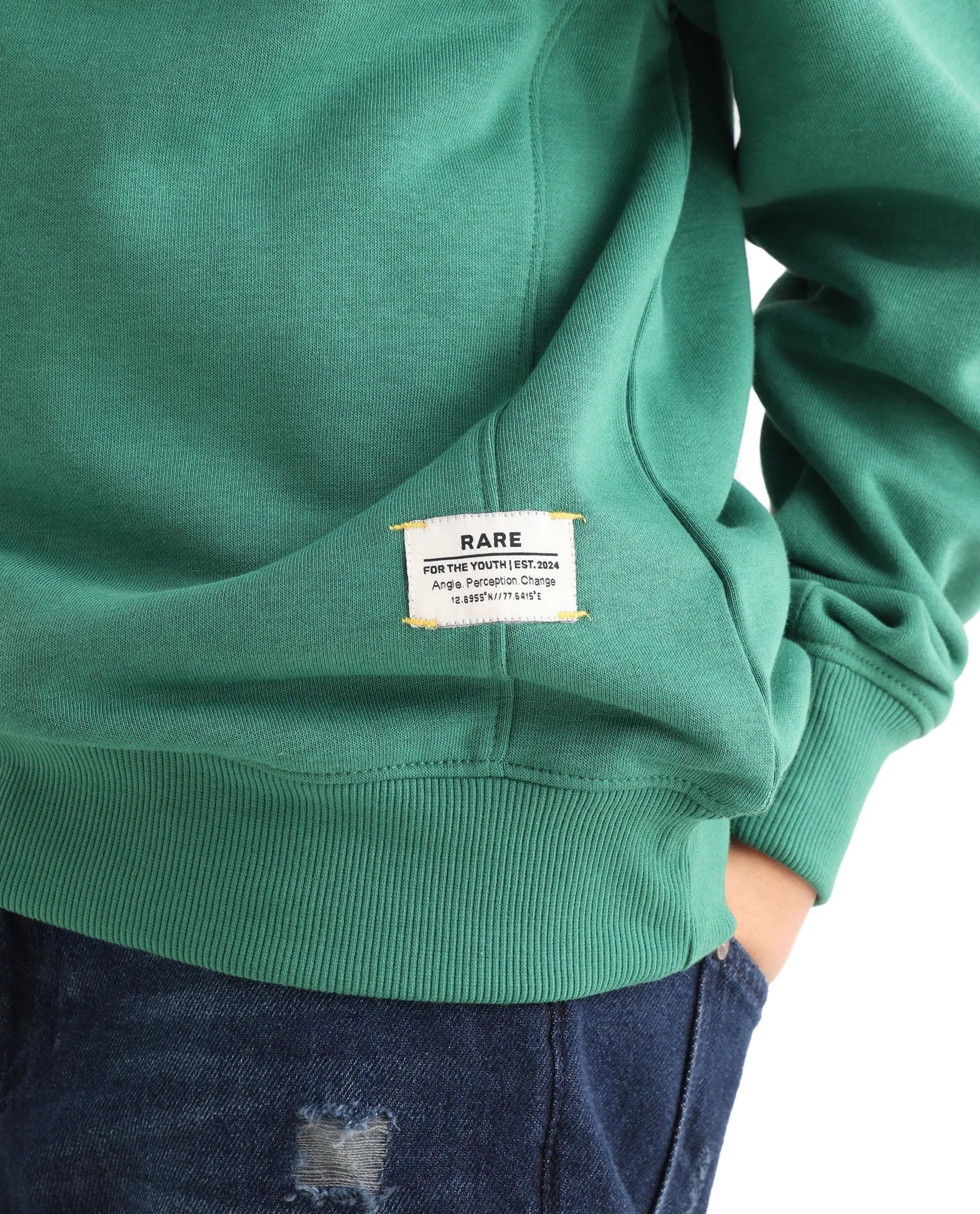 Rare Ones Kids Henry Pastel Green Cotton Blend Graphic Print Oversized Sweatshirt