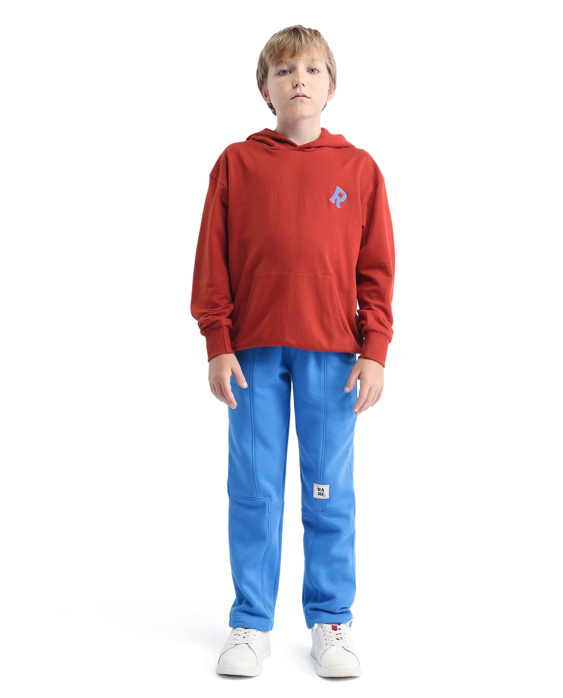 Rare Ones Kids Henry-B Dark Blue Cotton Blend Plain Regular Fit Trackpant