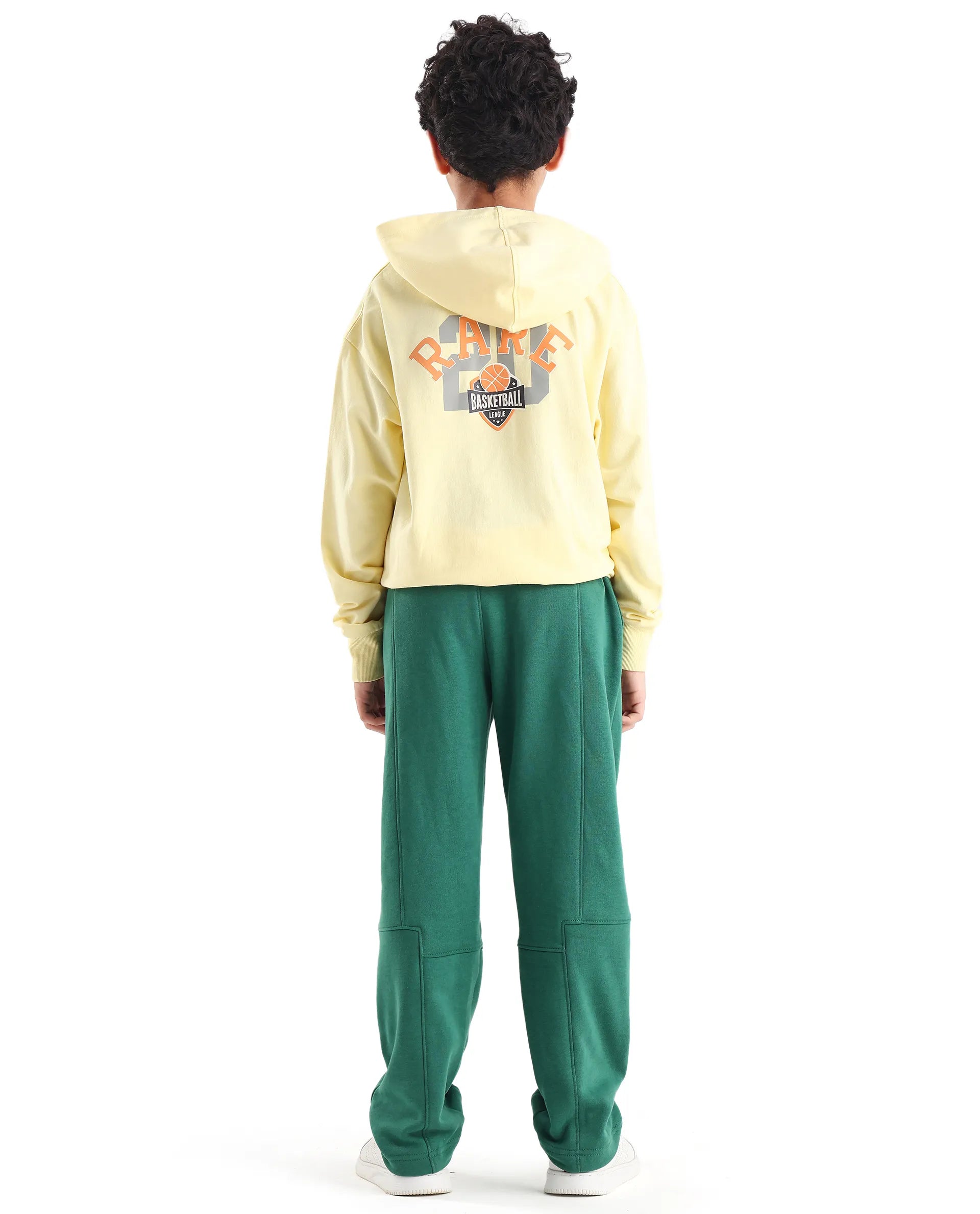 Rare Ones Kids Henry-B Pastel Green Cotton Blend Plain Regular Fit Trackpant