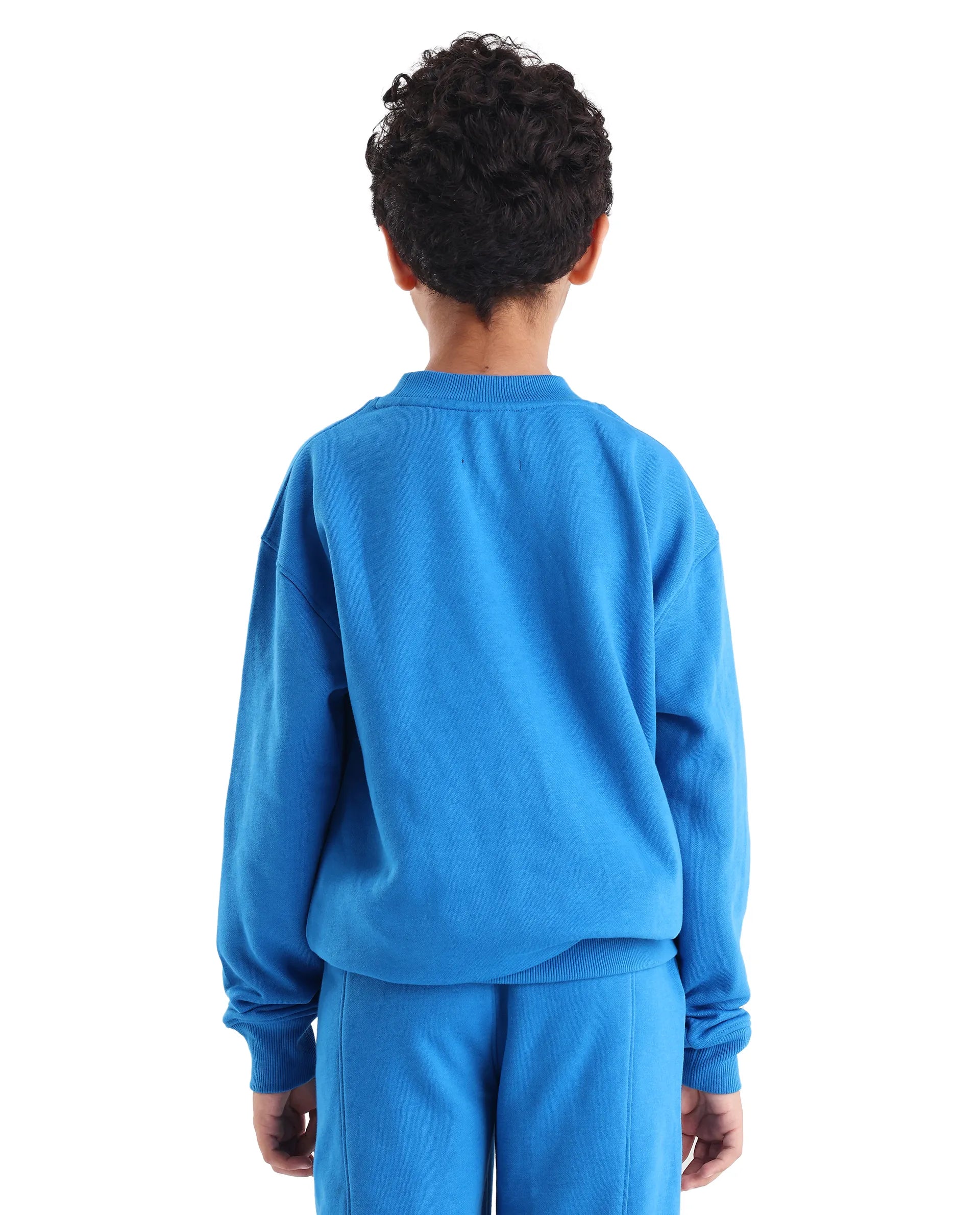 Rare Ones Kids Henry Dark Blue Cotton Blend Graphic Print Oversized Sweatshirt