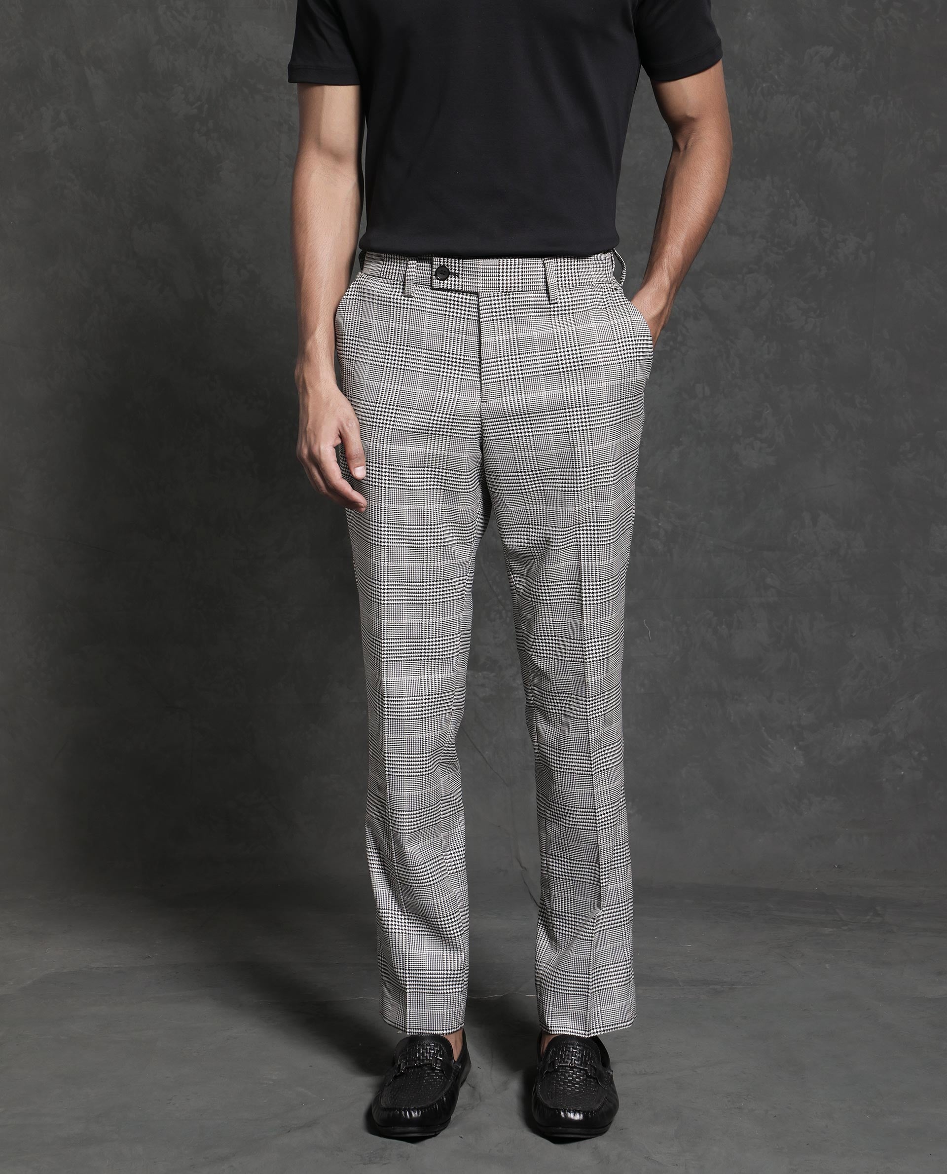 Buy Black Cotton Printed Checkered Trouser Pant For Men by Son of A Noble  Snob Online at Aza Fashions.