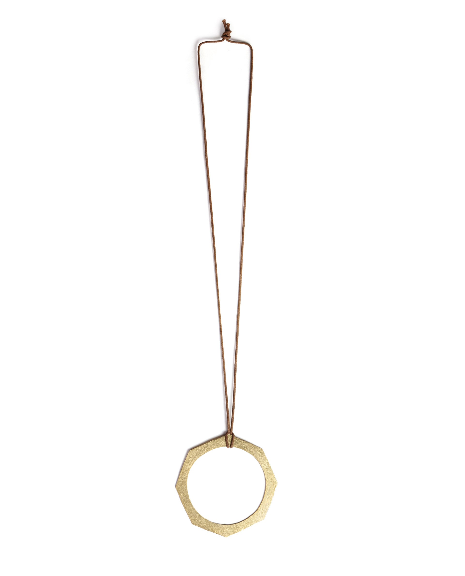 Rareism Women Hexagon Gold Bangle Necklace