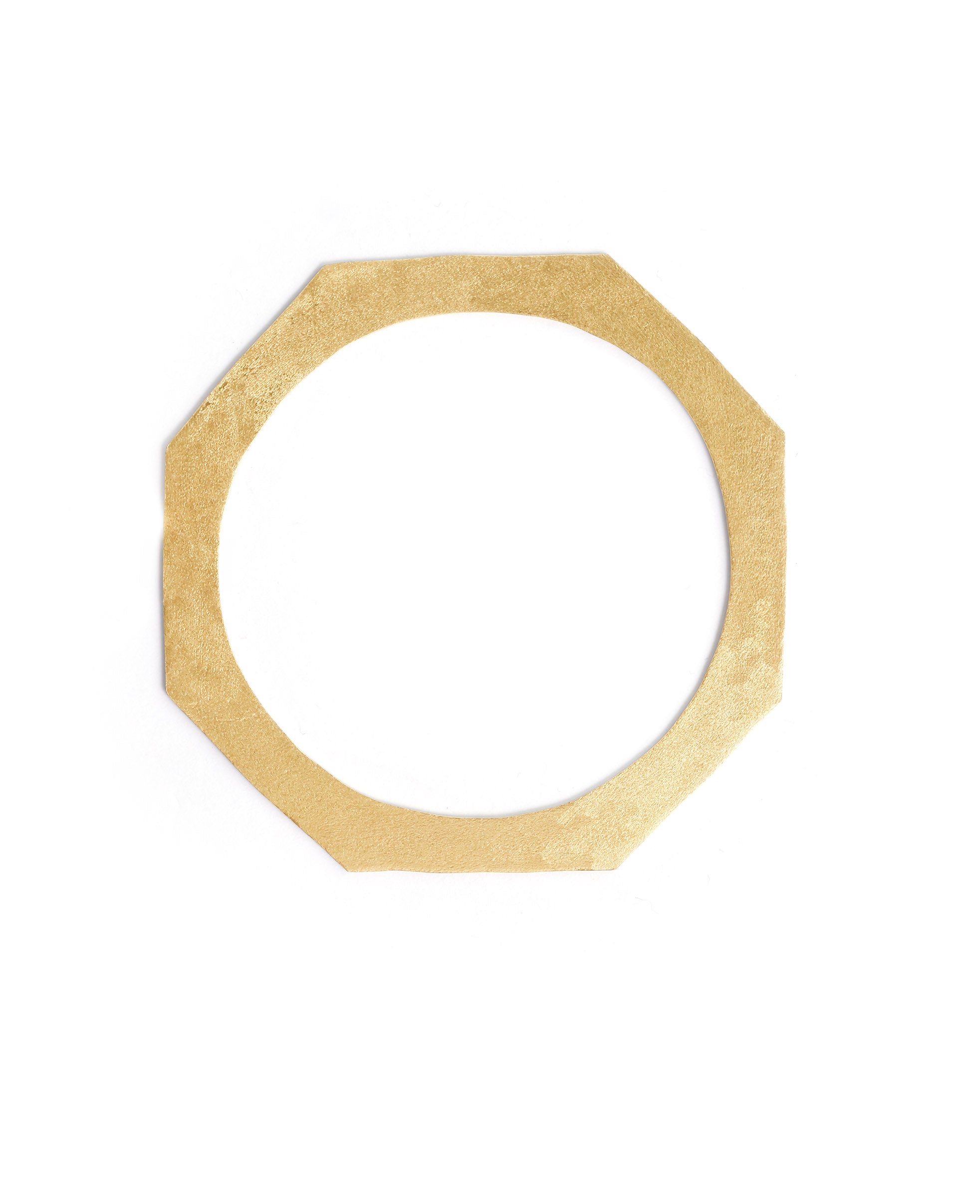 Rareism Women Hexagon Gold Bangle Necklace