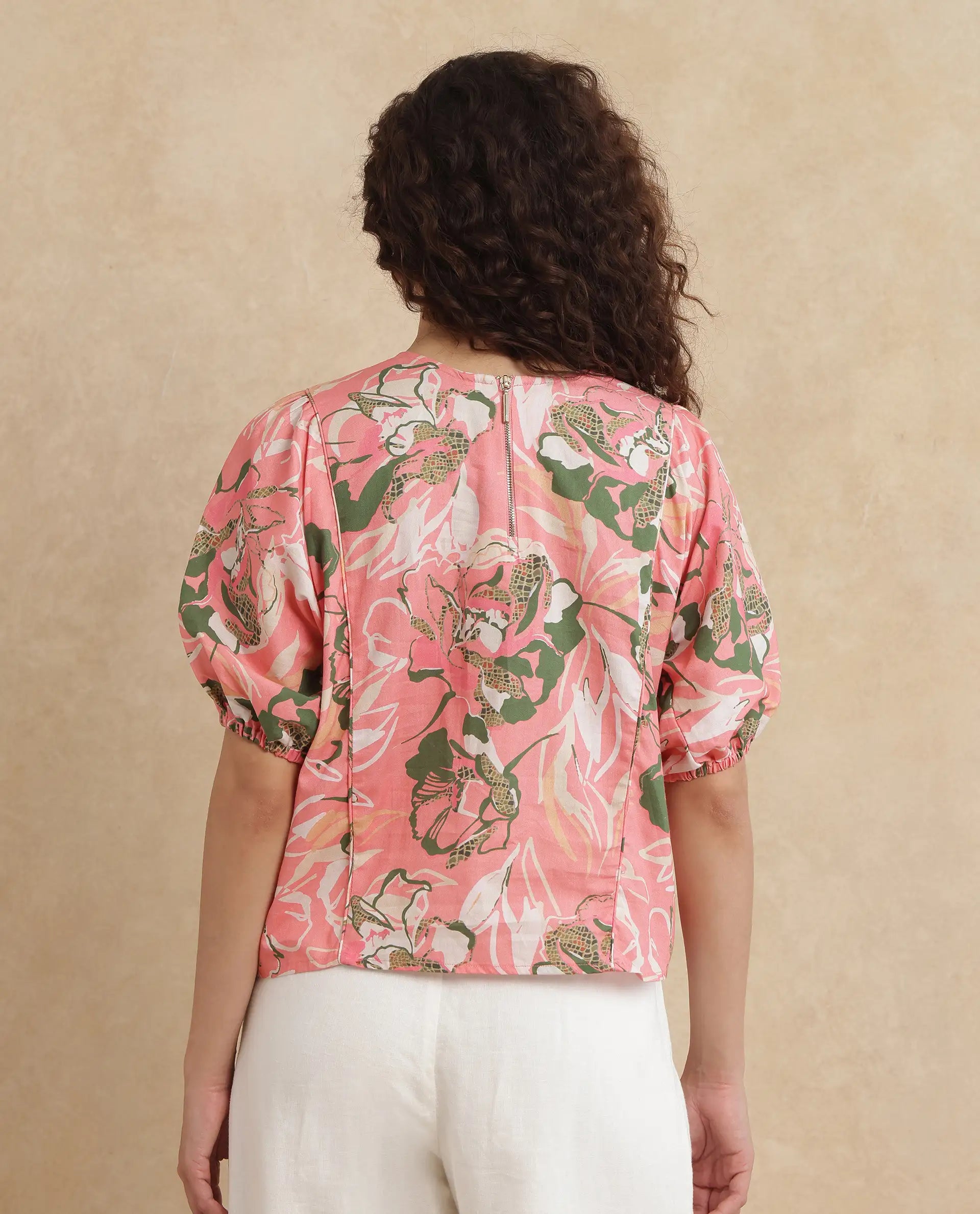 Rareism Women Hirtemis Pink Print Top