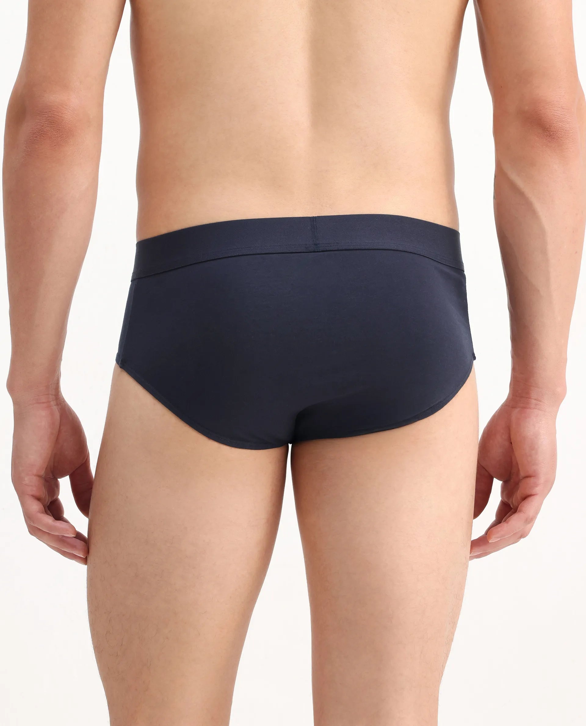 Rare Rabbit Men Hither Navy Soft Cotton Stretch Briefs
