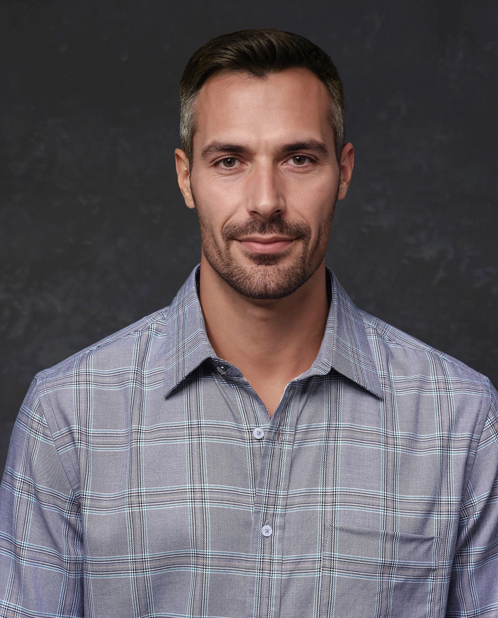 Rare Rabbit Men Hoff Navy Cotton Fabric Full Sleeve Regular Fit Button Closure Checks Shirt