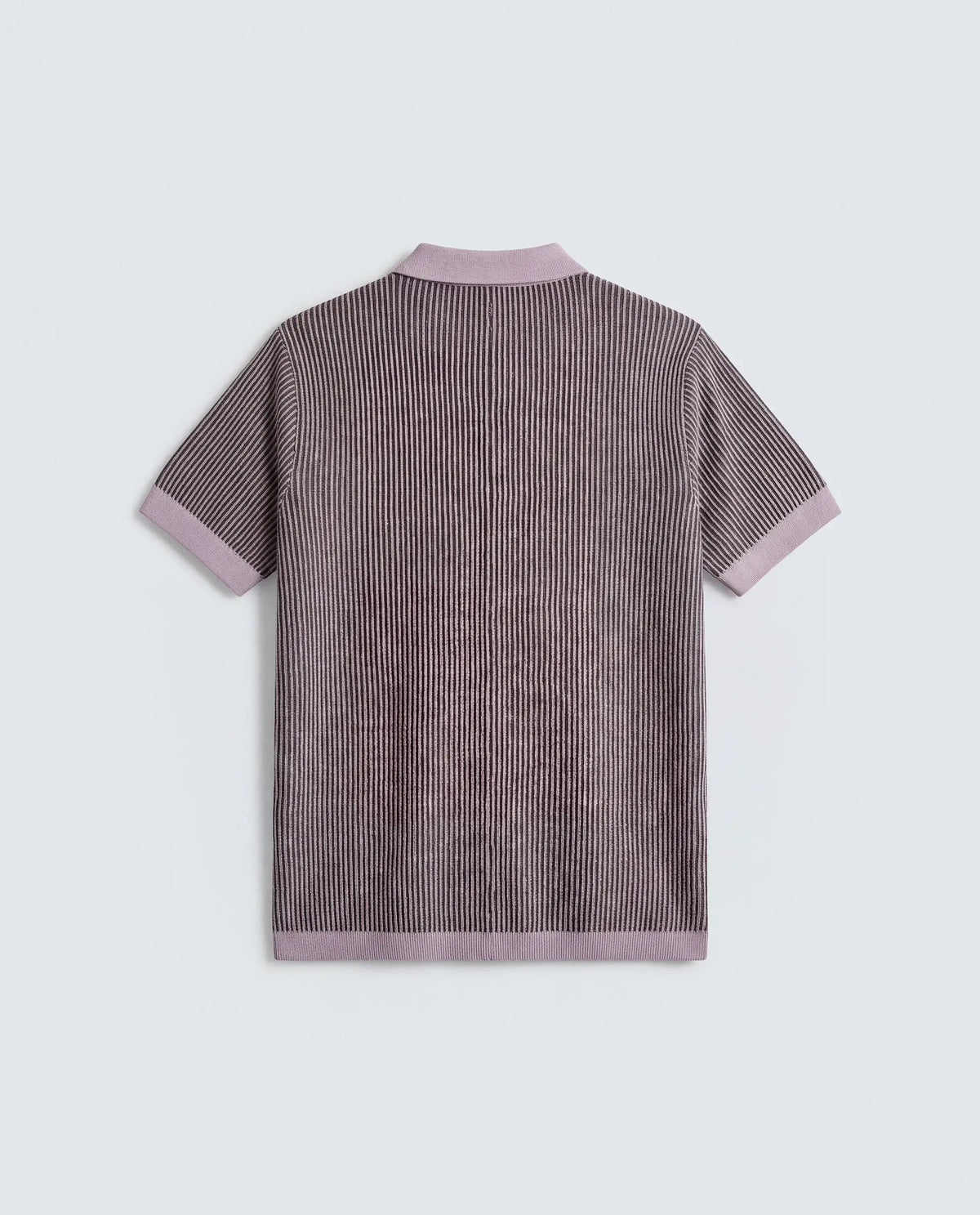 Rare Rabbit Men's Hof Dusky Purple Cotton Spread Collar Button Regular Striped Polo