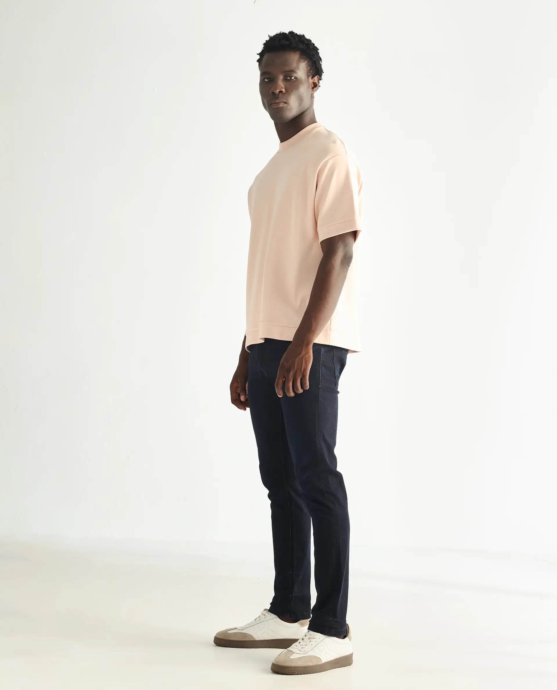 Rare Rabbit Men's Holand Navy Cotton Plain Hawk Slim Fit Jeans