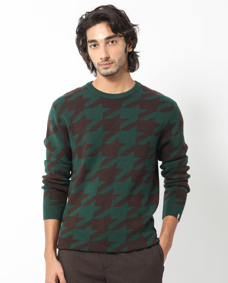 HOUNDSTOOTH JACQUARD SWEATER