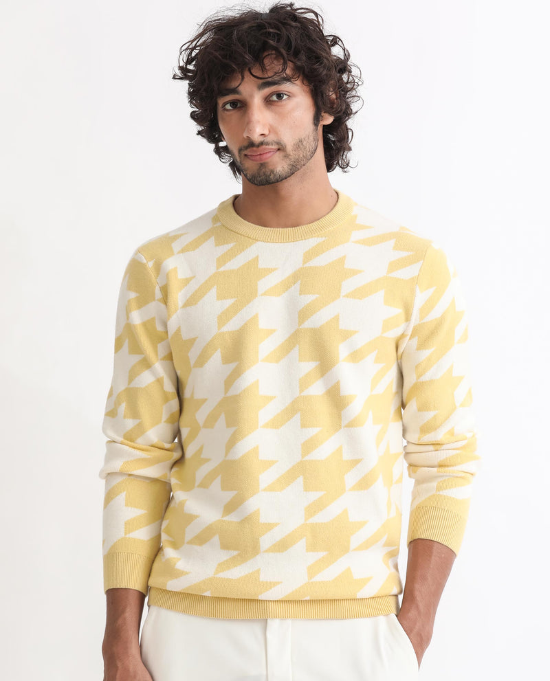 HOUNDSTOOTH JACQUARD SWEATER