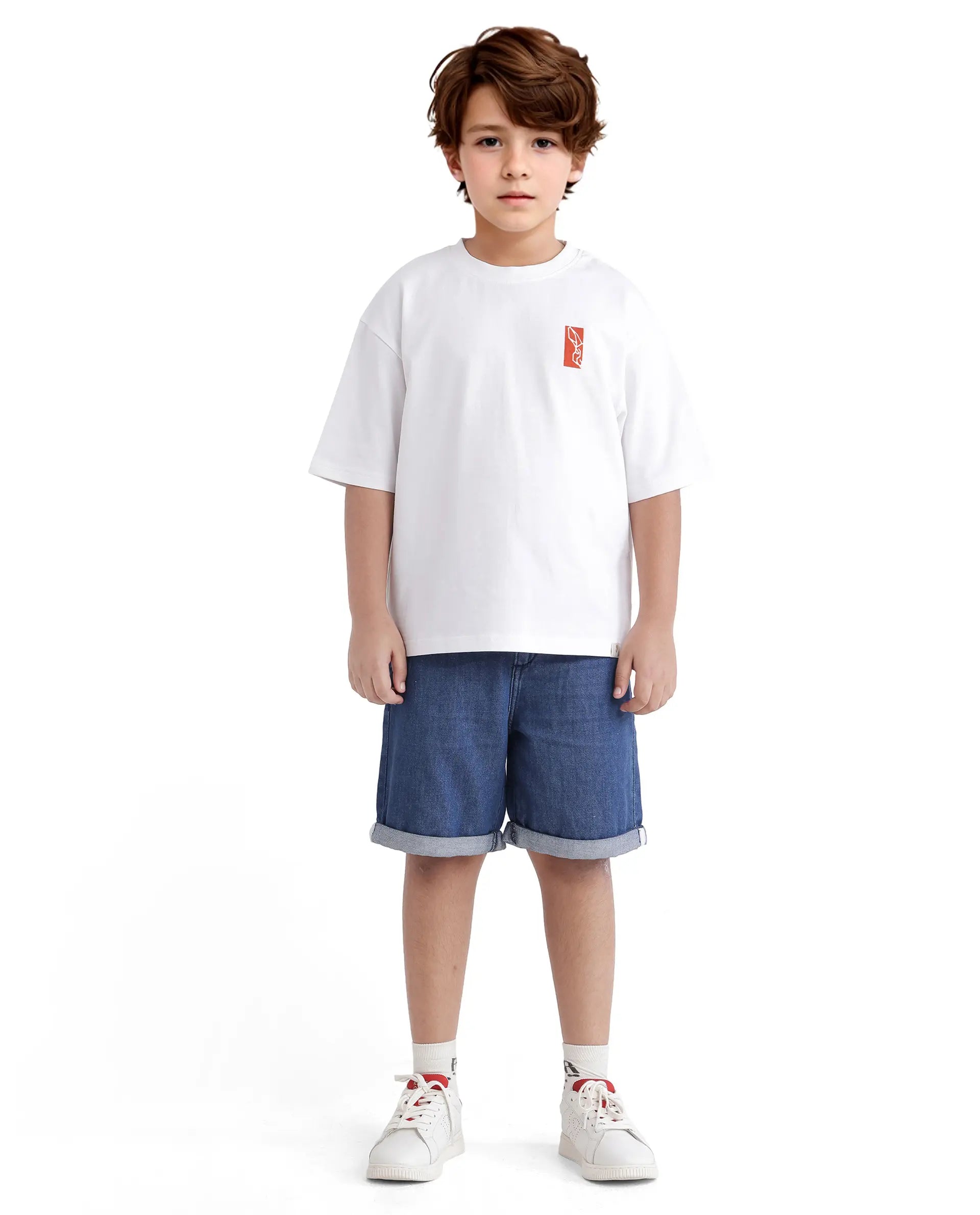Rare Ones Kids Hord-K White Cotton Half Sleeve Slip-On Printed Boxy Fit T-Shirt
