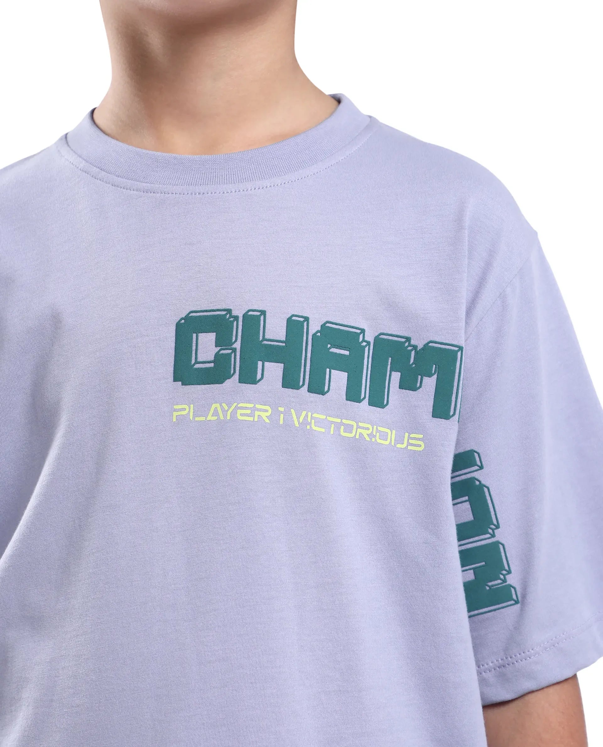 Rare Ones Kids Hype Purple Cotton Half Sleeve Graphic Print Slip-On Closure Regular Fit T-Shirt