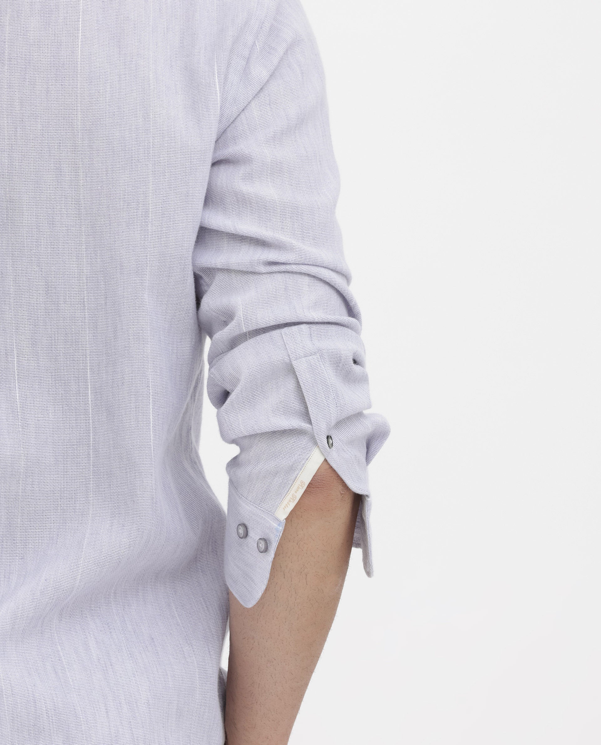 Rare Rabbit Men's Halk Light Purple Cotton Fabric Full Sleeves Stripe Shirt