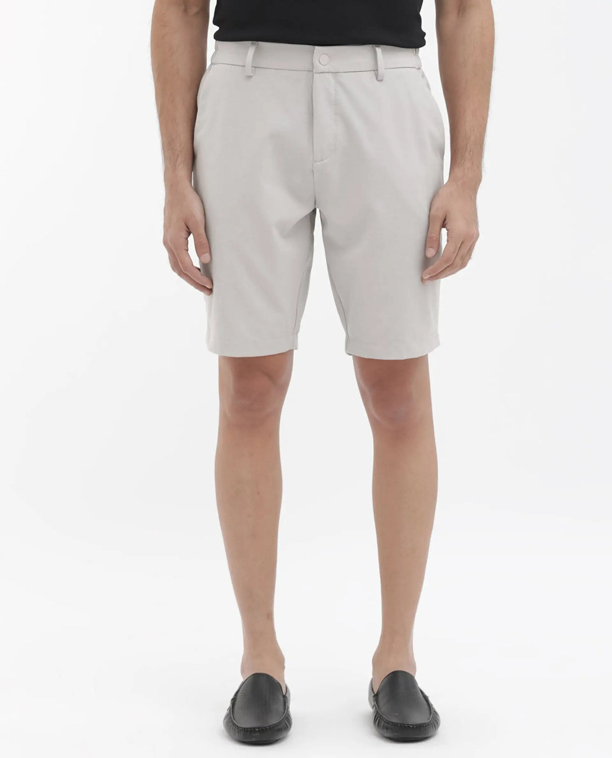 Rare Rabbit Men's Trip1 Light Beige Cotton Plain Relaxed Fit Shorts