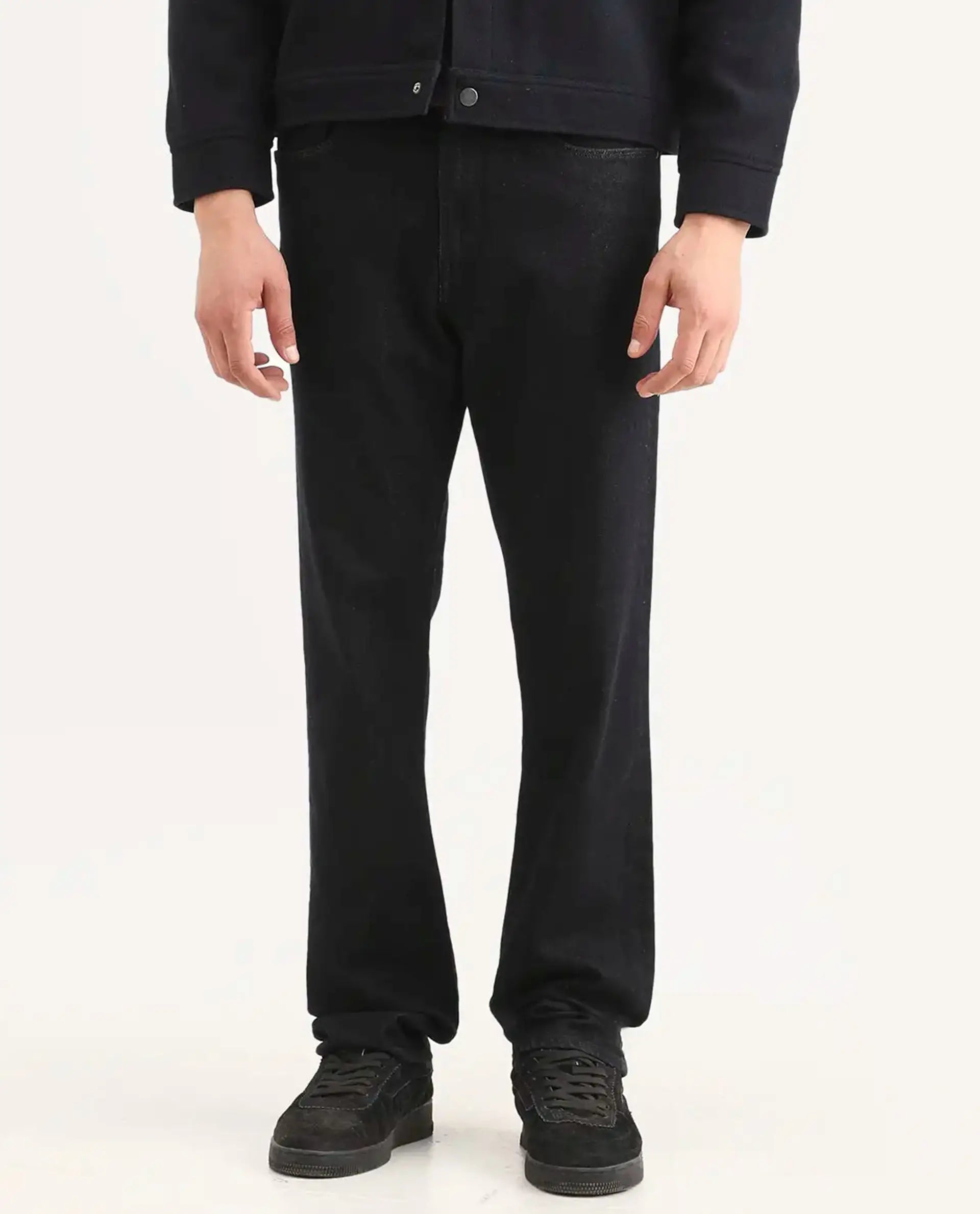 Rare Rabbit Men's Zelk Dark Navy Cotton Blend Fabric Morris Regular Plain Jeans