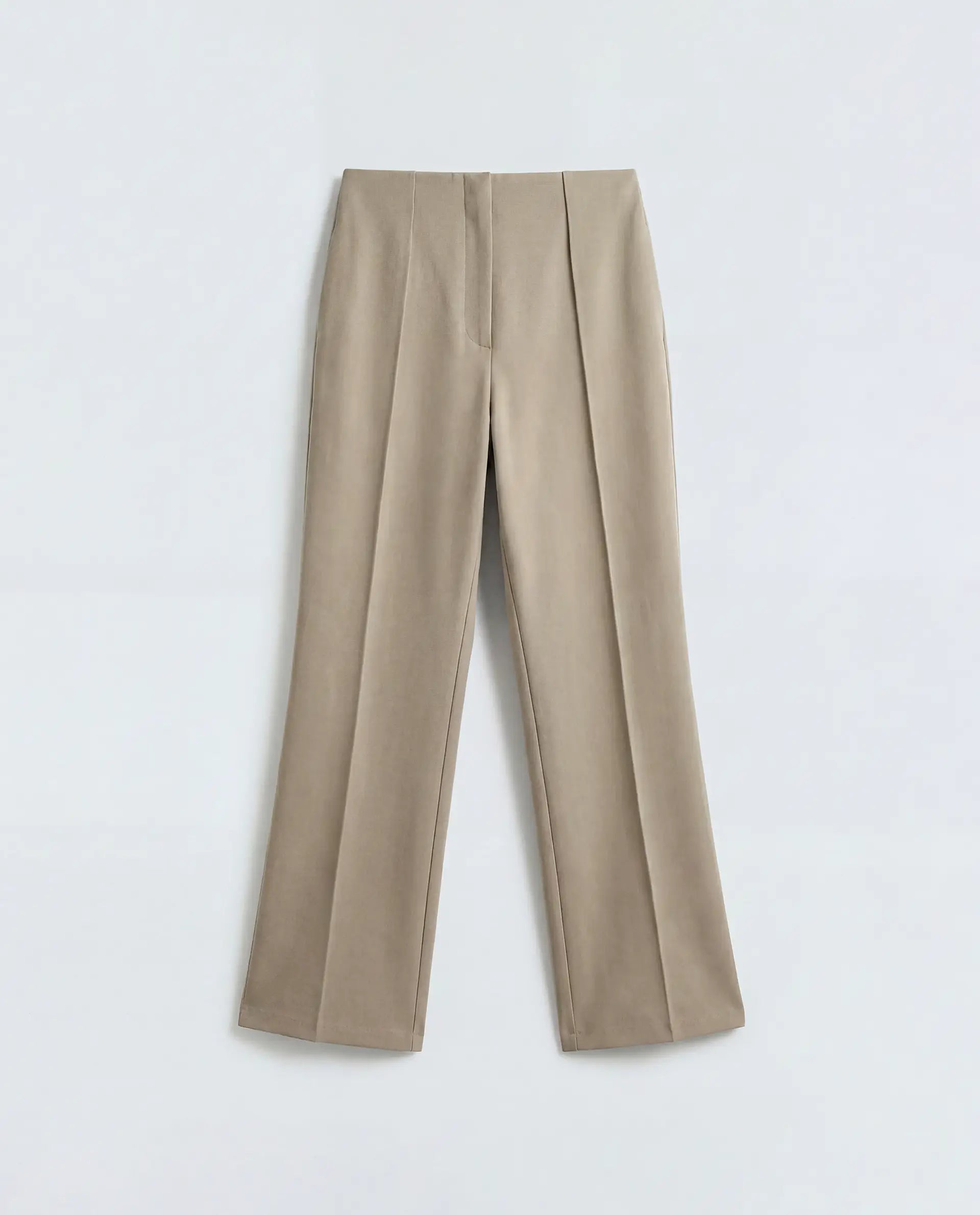 Rareism Women's Jancura-S26 Beige Viscose Blend Relaxed Fit Plain Trouser