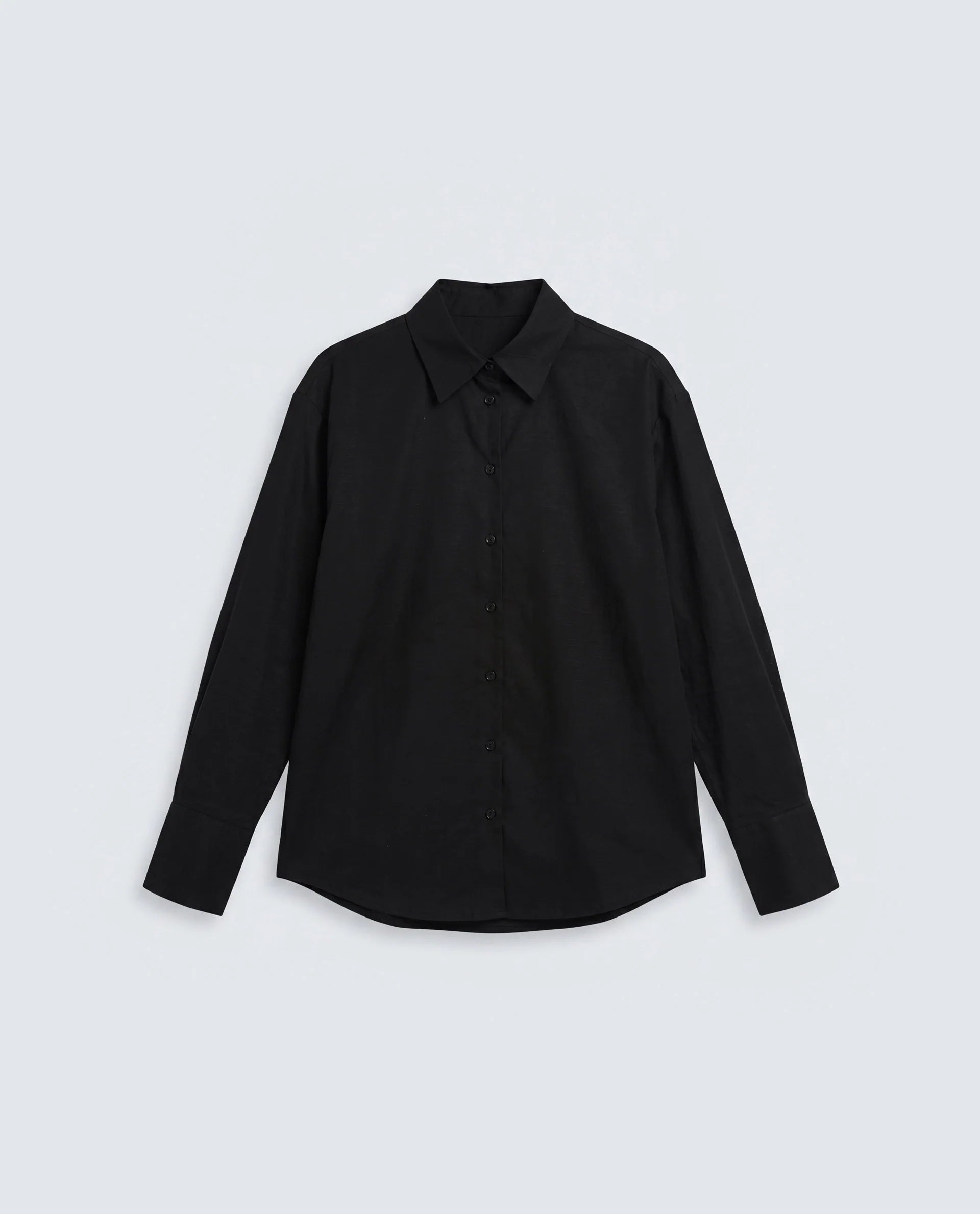 Rareism Women's Mewok Black Cotton Full Sleeve Spread Collar Regular Plain Shirt