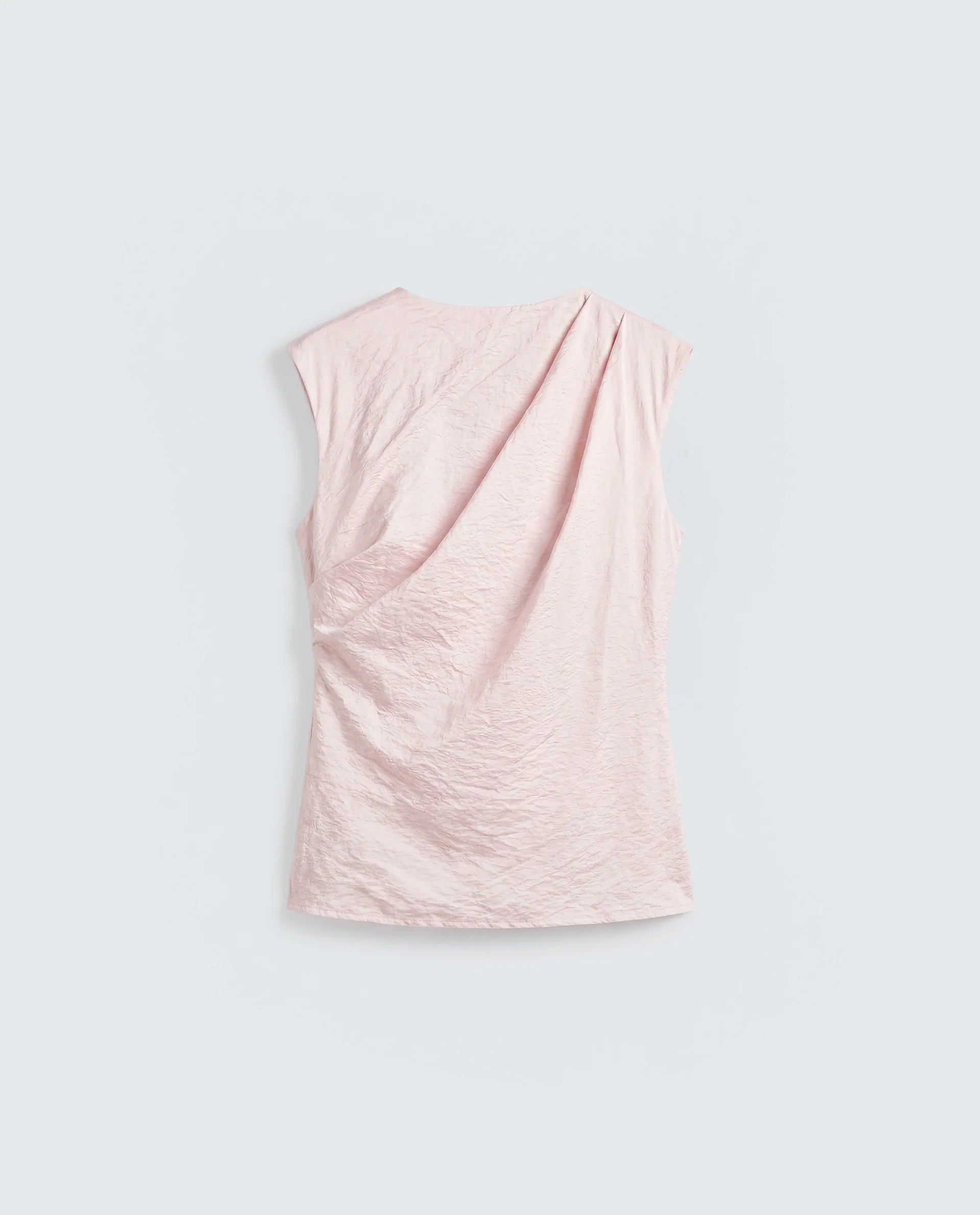 Rareism Women's Mica Light Pink Viscose Sleeveless Crew Neck Regular Top