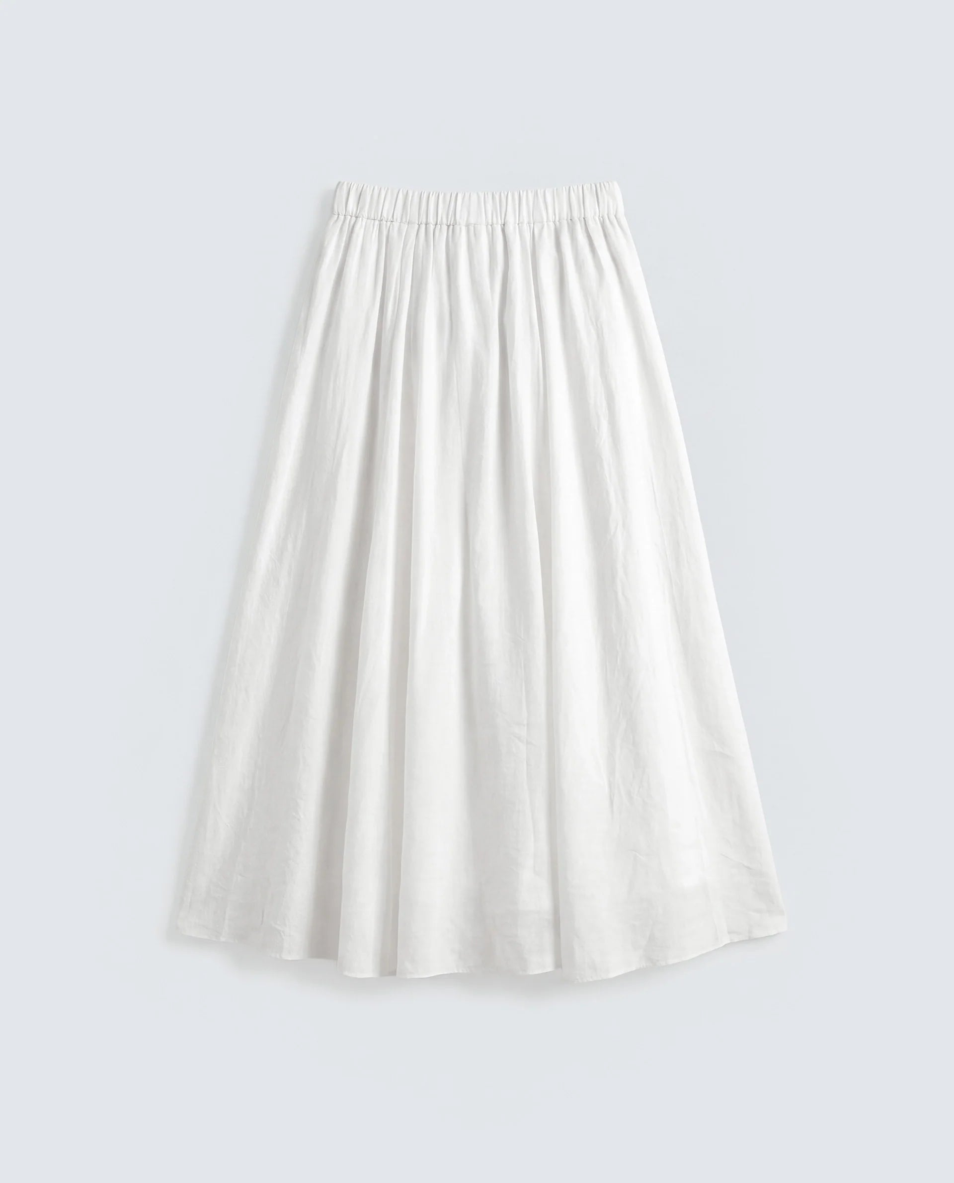 Rareism Women's Misky Off White Viscose Blend A-Line Plain Skirt