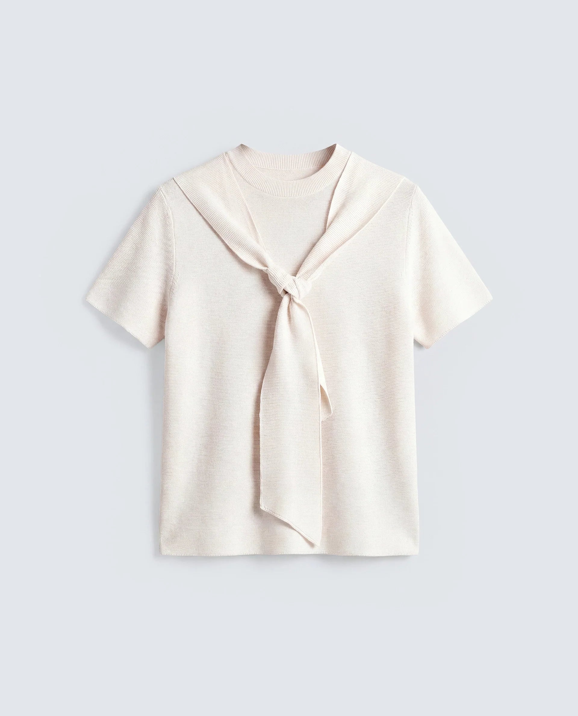 Rareism Women's Sava Off White Cotton Half Sleeve Cowl Neck Regular Fit Plain Top