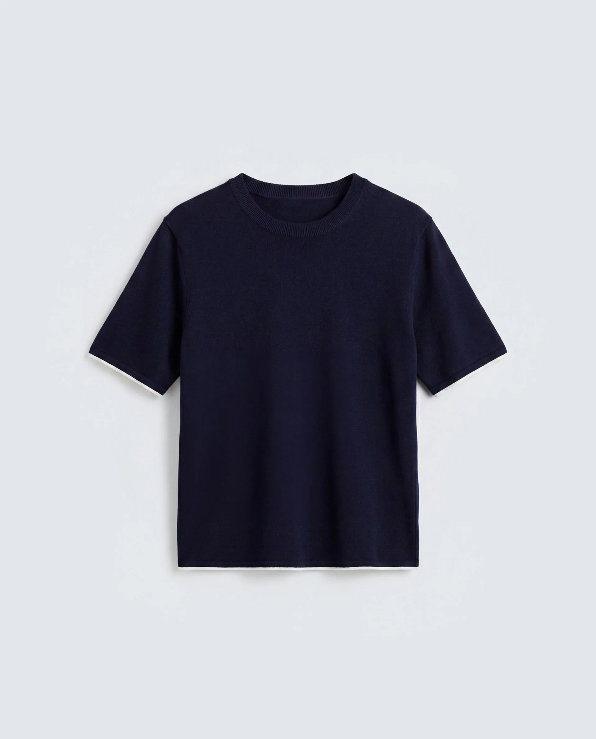 Rareism Women's Sesh Navy Cotton Half Sleeve Crew Neck Regular Fit Plain Top