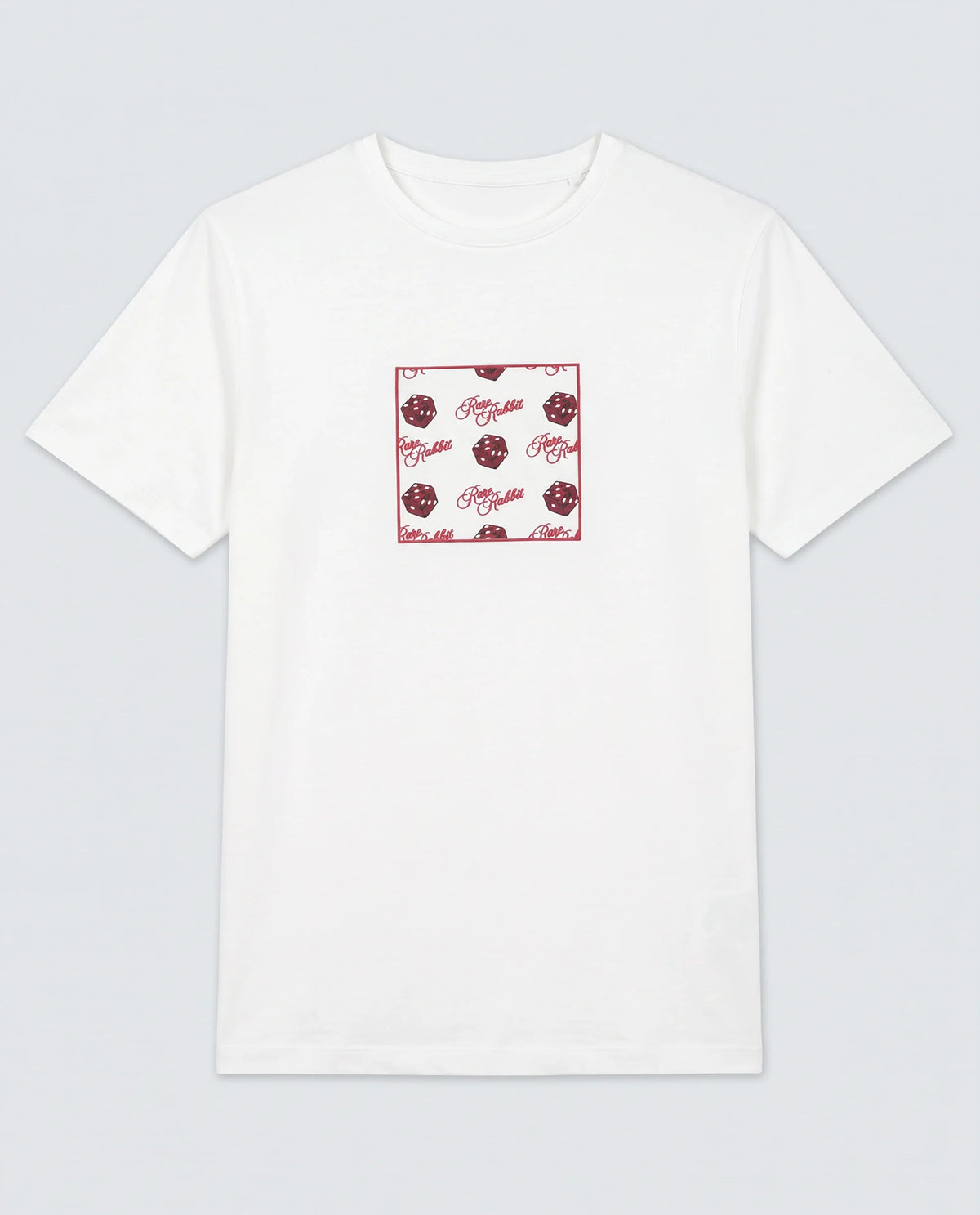 Rare Rabbit Men's Bette Off White Cotton Blend Fabric Half Sleeve Crew Neck Regular Fit Graphic Print T-Shirt