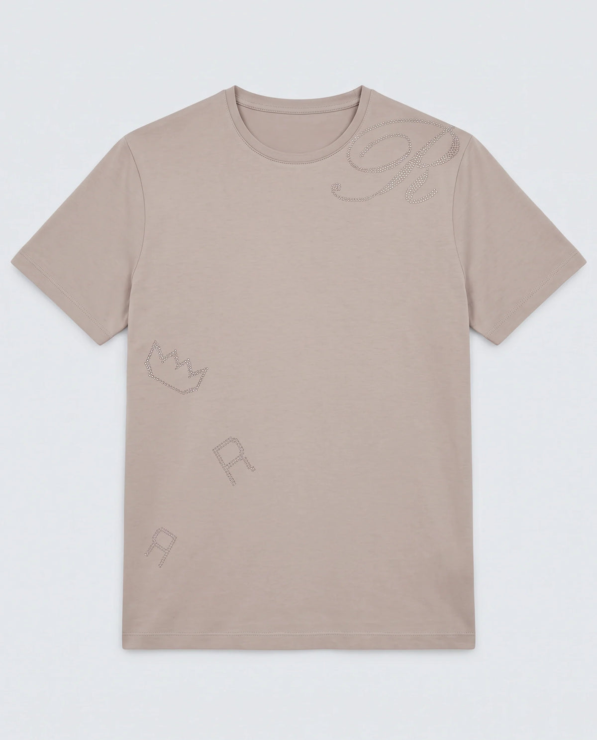 Rare Rabbit Men's Bex Light Beige Cotton Blend Fabric Half Sleeve Crew Neck Regular Fit Graphic Print T-Shirt