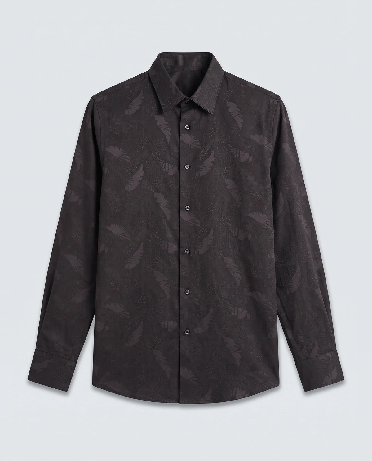 Rare Rabbit Men's Blen Maroon Cotton Fabric Full Sleeve Spread Collar Button Regular Fit Jacquard Shirt