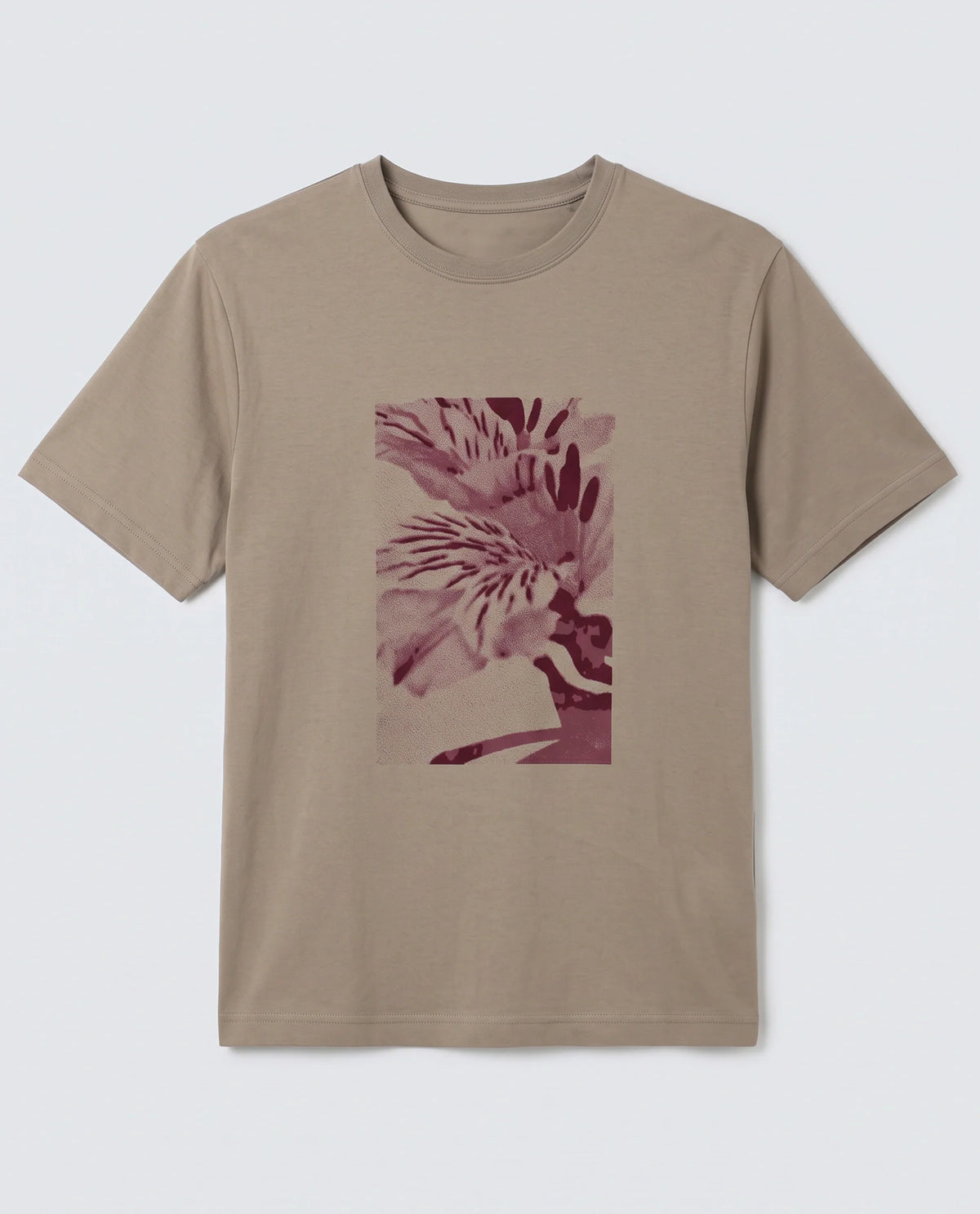 Rare Rabbit Men's Blend Light Olive Cotton Blend Fabric Half Sleeve Crew Neck Oversize Graphic Print T-Shirt