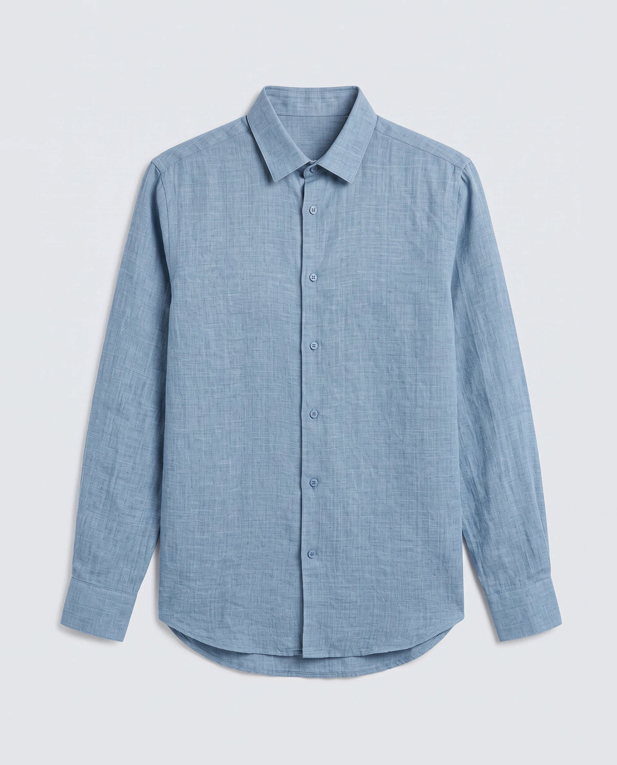 Rare Rabbit Men's Borium-26 Blue 100% Linen Full Sleeve Spread Collar Regular Fit Plain Shirt