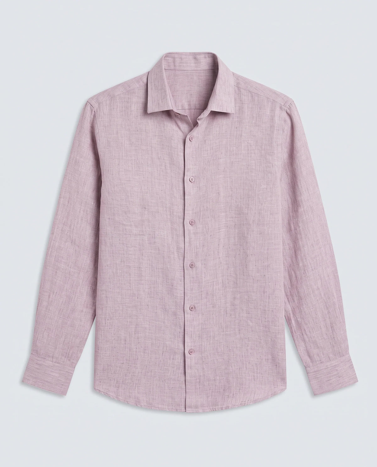 Rare Rabbit Men's Borium-26 Pink 100% Linen Full Sleeve Spread Collar Regular Fit Plain Shirt