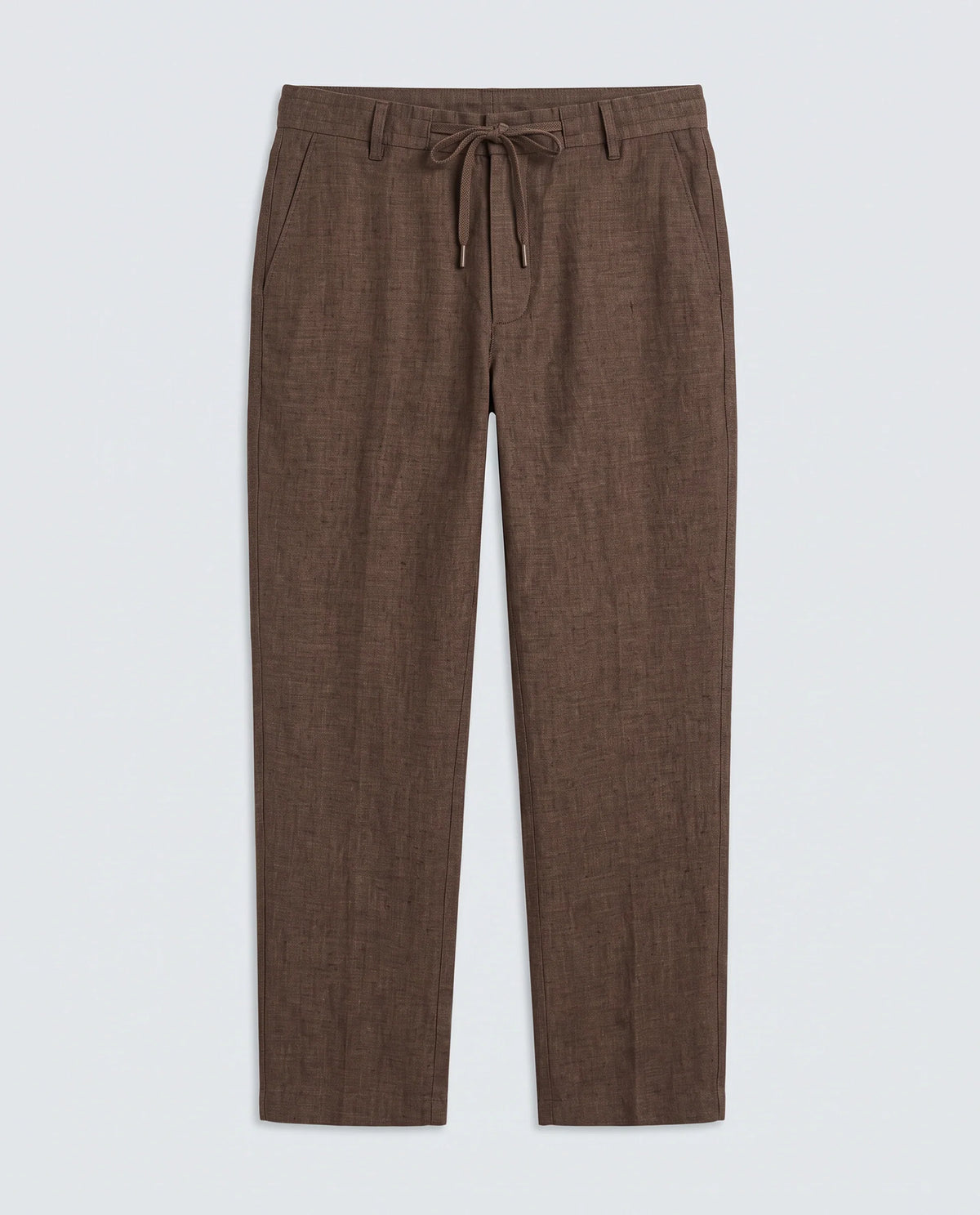 Rare Rabbit Men's Borium-T Brown Linen Fabric Regular Fit Plain Trouser