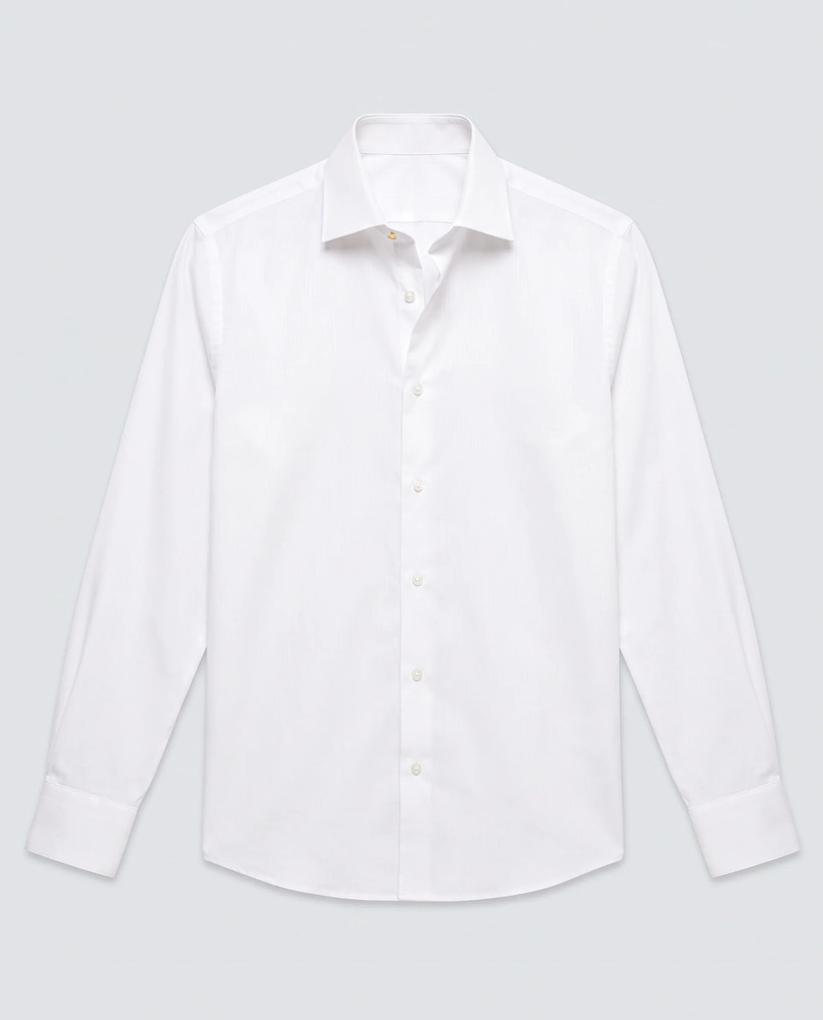 Rare Rabbit Men's Brisc-26 White Cotton Fabric Full Sleeve Spread Collar Button Regular Plain Shirt