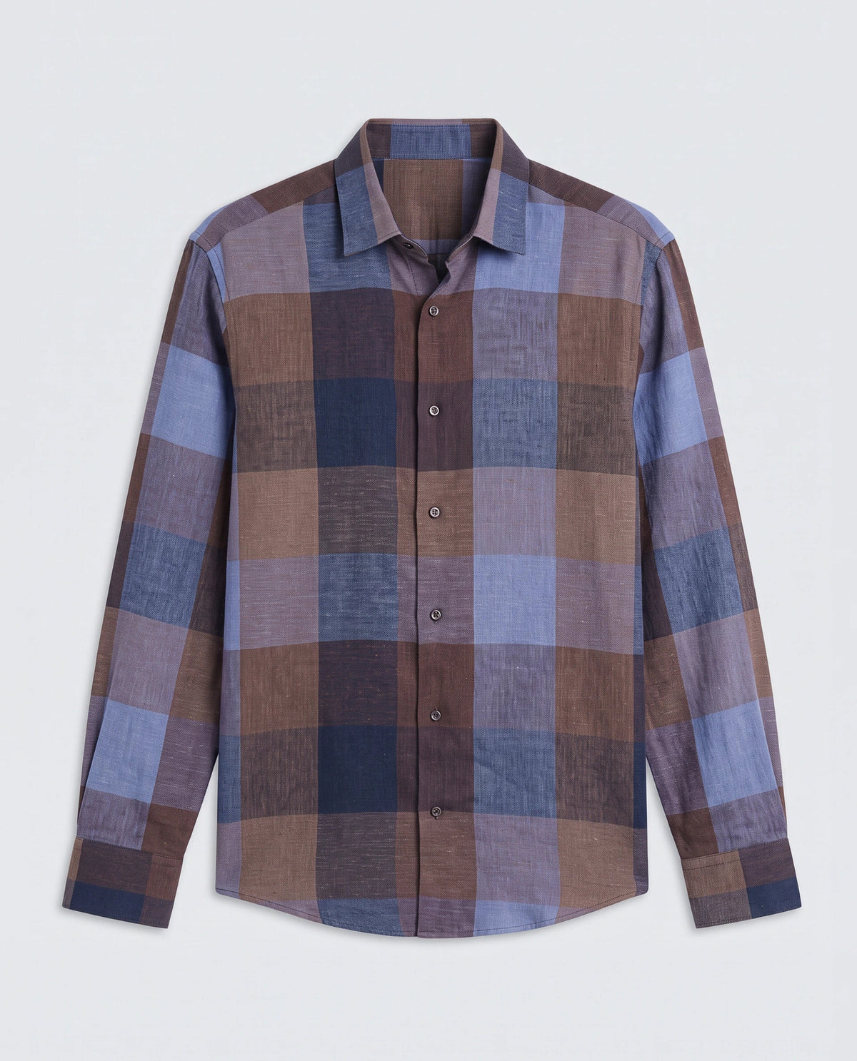 Rare Rabbit Men's Calum-S26 Pastel Multi Linen Blend Full Sleeve Spread Collar Regular Fit Checked Shirt