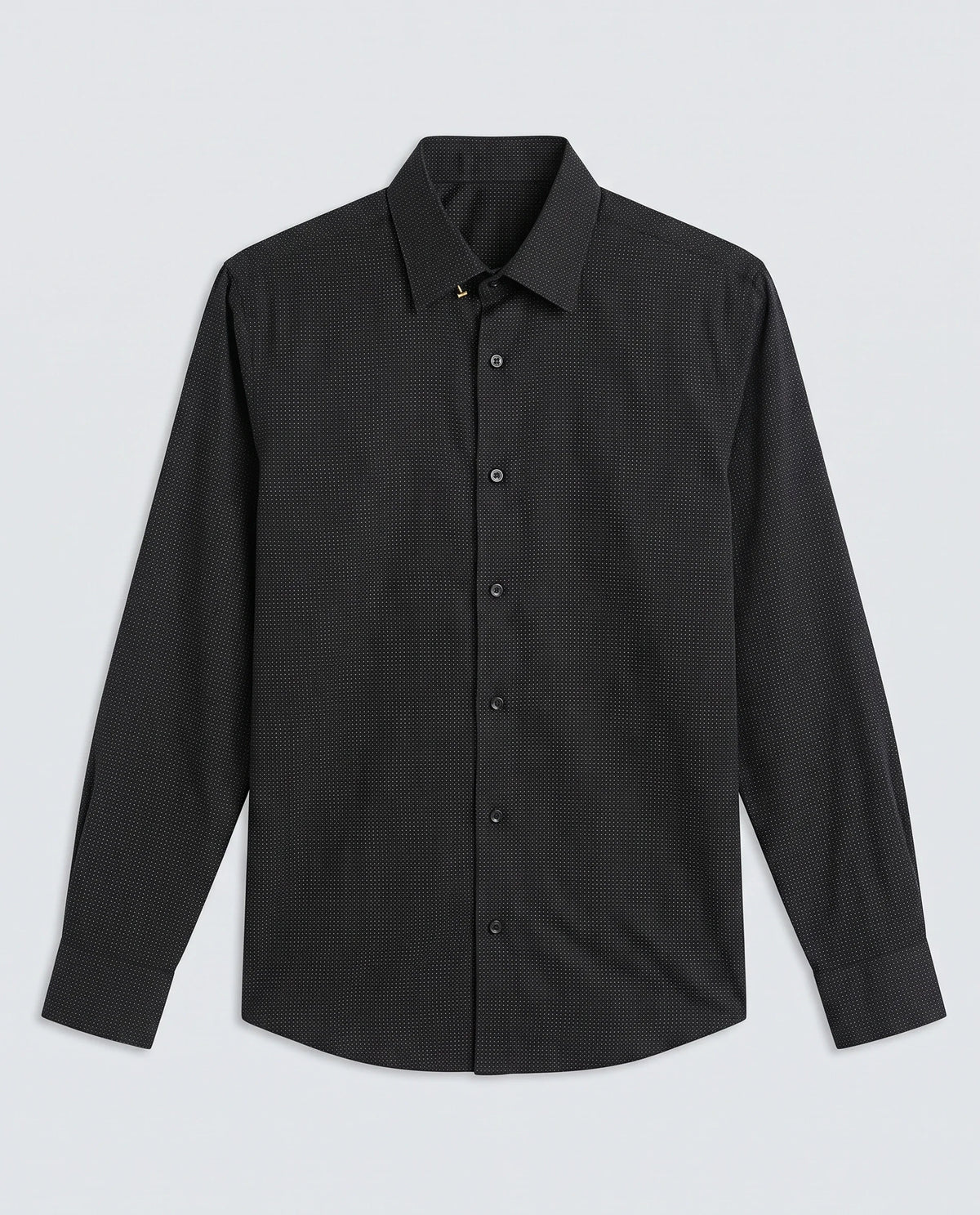 Rare Rabbit Men's Clor-26 Black Cotton Fabric Full Sleeve Spread Collar Button Regular Plain Shirt