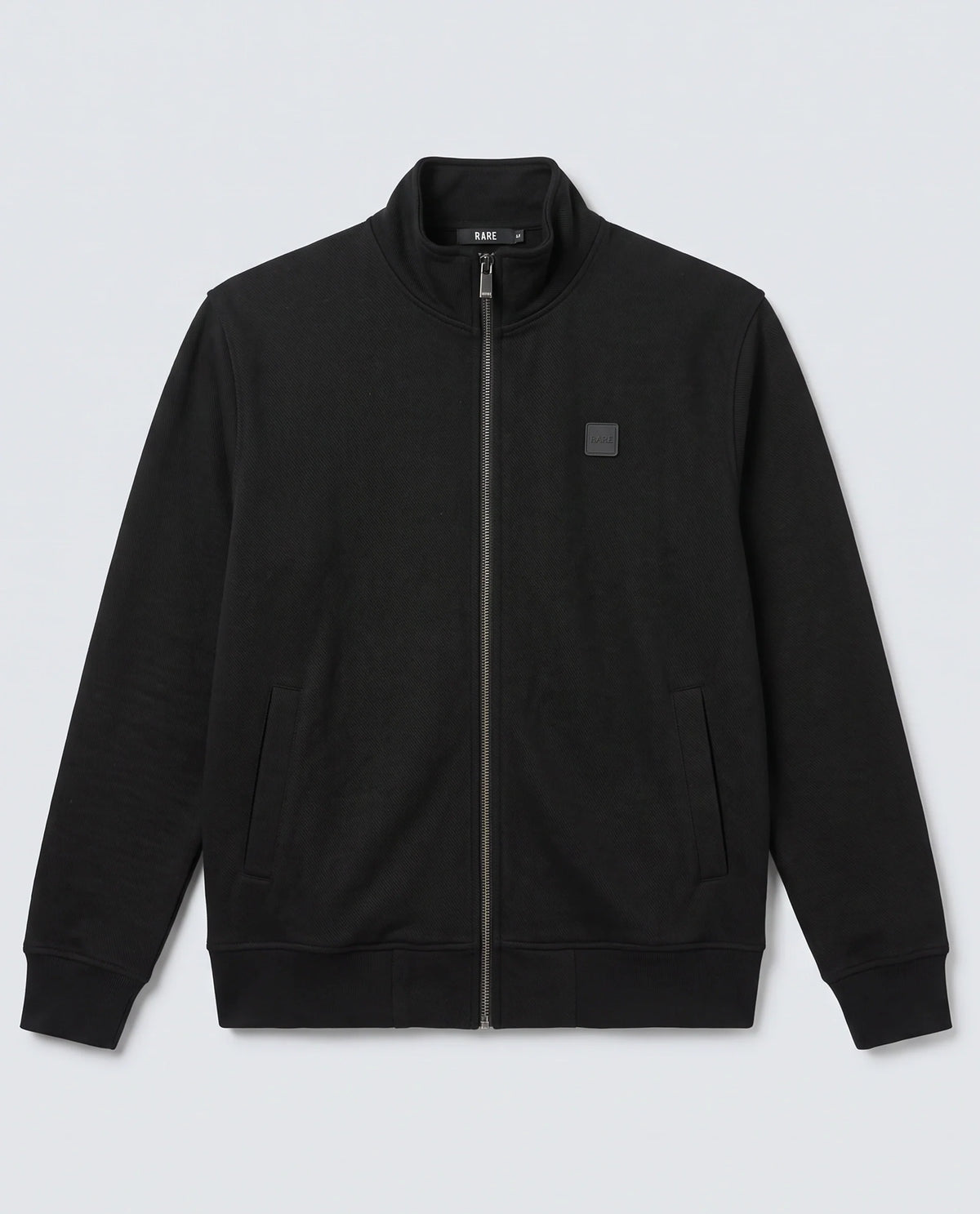 Rare Rabbit Men's Costo-J-S26 Black Cotton Blend Fabric Full Sleeve High Neck Relaxed Fit Plain Sweatshirt