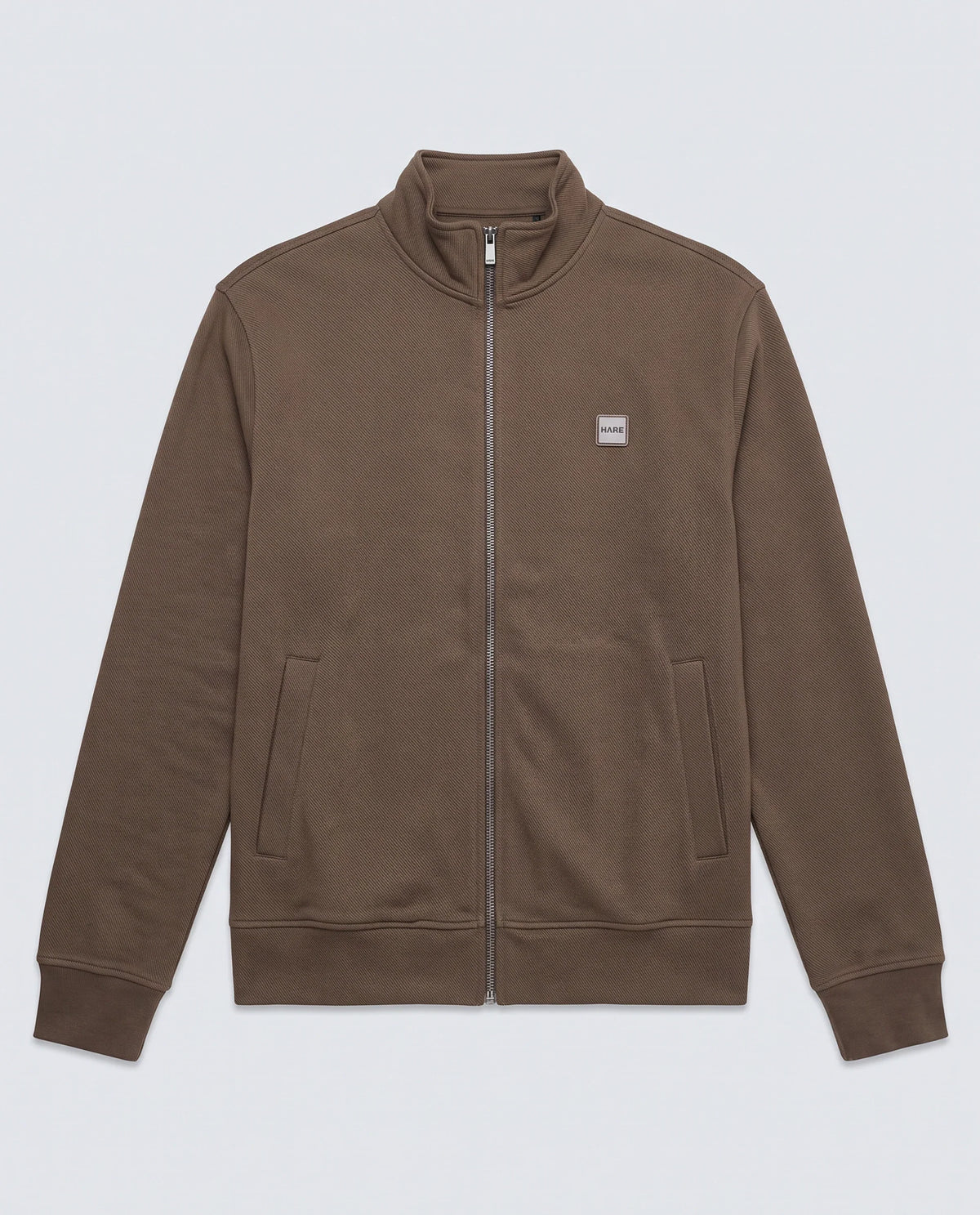Rare Rabbit Men's Costo-J-S26 Dark Beige Cotton Blend Fabric Full Sleeve High Neck Relaxed Fit Plain Sweatshirt