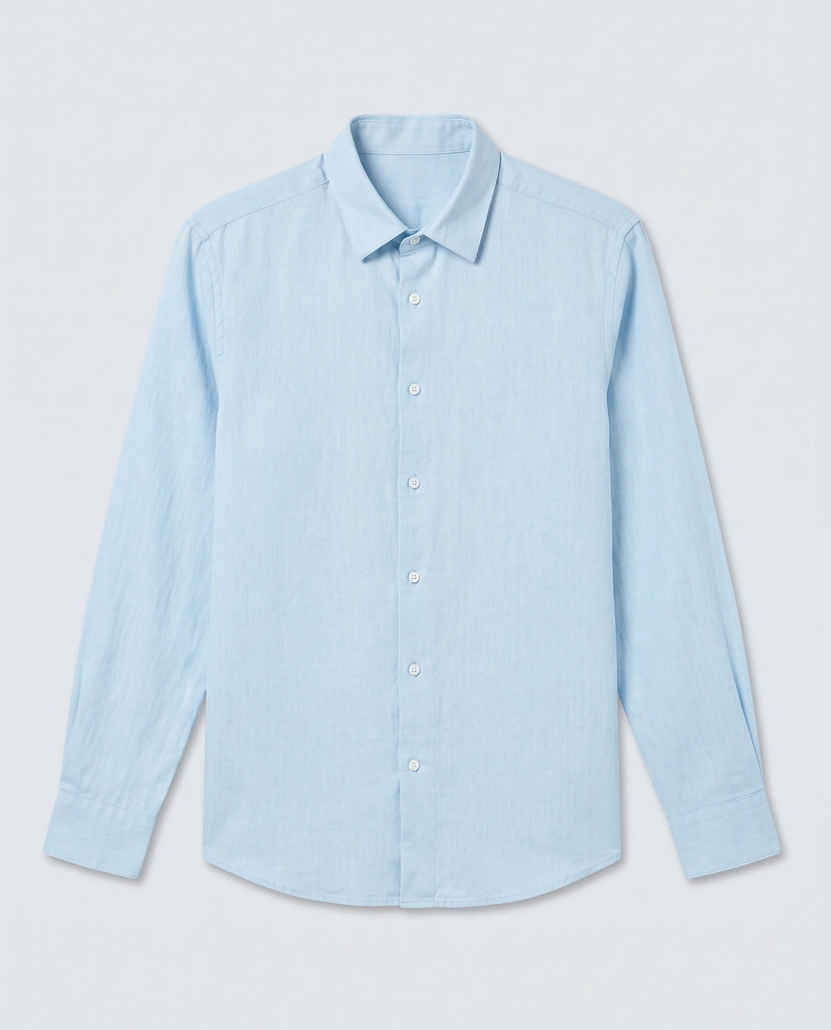 Rare Rabbit Men's Dami Light Blue Cotton Fabric Full Sleeve Spread Collar Regular Fit Plain Denim Shirt