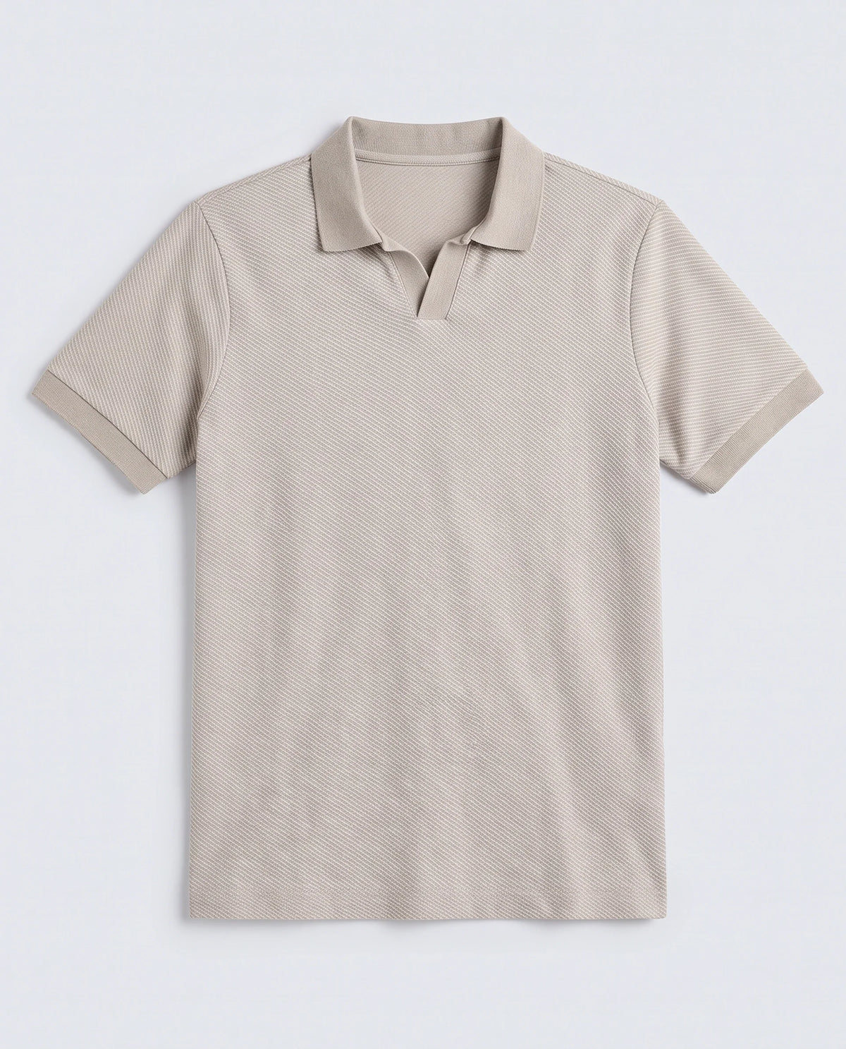 Rare Rabbit Men's Digi Beige Cotton Blend Fabric Half Sleeve Johnny Collar Regular Fit Plain Polo