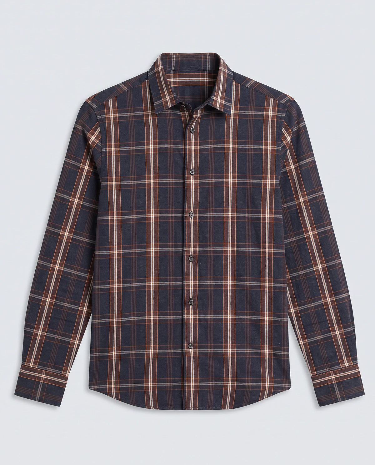 Rare Rabbit Men's Dor-S26 Navy Cotton Fabric Full Sleeve Spread Collar Regular Fit Checked Shirt