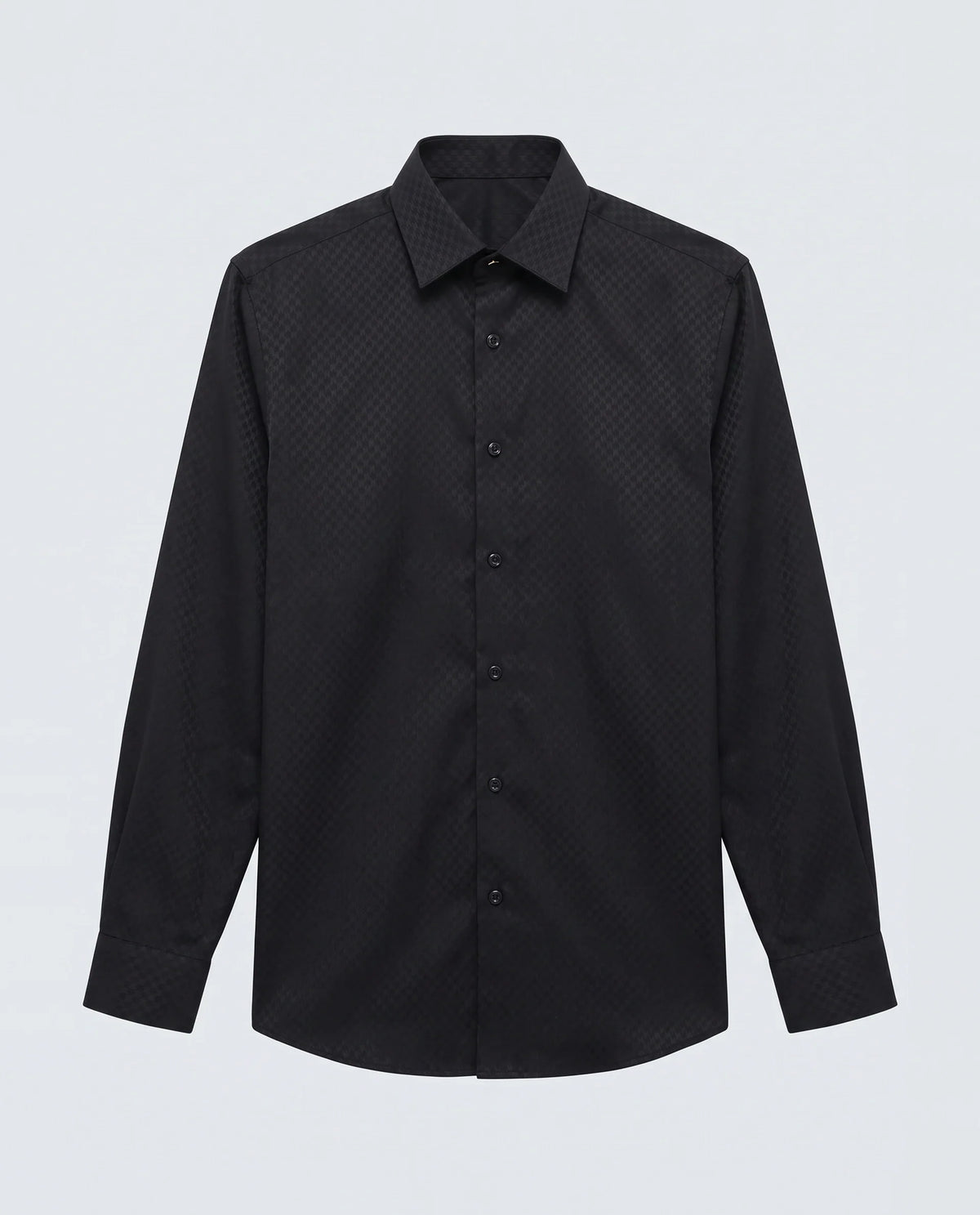 Rare Rabbit Men's Dunde Black Cotton Full Sleeve Spread Collar Regular Fit Jacquard Shirt