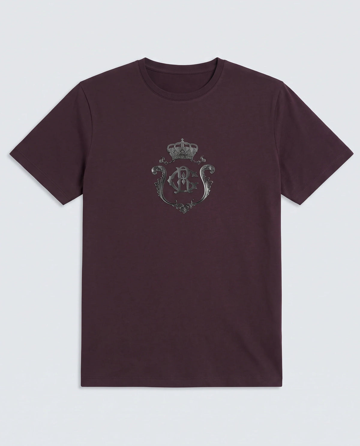Rare Rabbit Men's Fein Maroon Cotton Fabric Half Sleeve Crew Neck Regular Fit Graphic Print T-Shirt